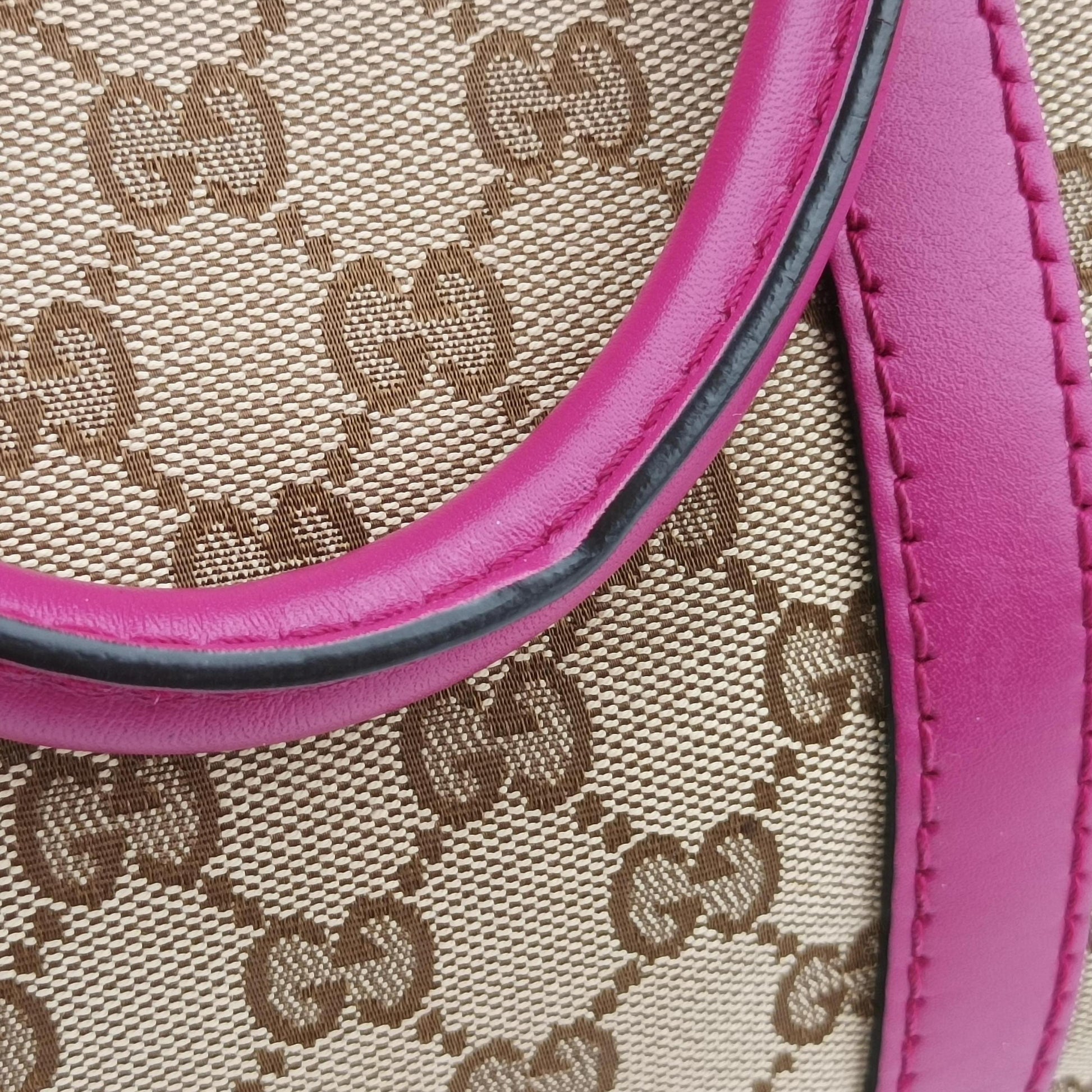 Sherry Line beige×rose canvas×leather 247205 D015384352シェリーライン ベージュ×ローズ キャンバス×レザー 247205 D015384352