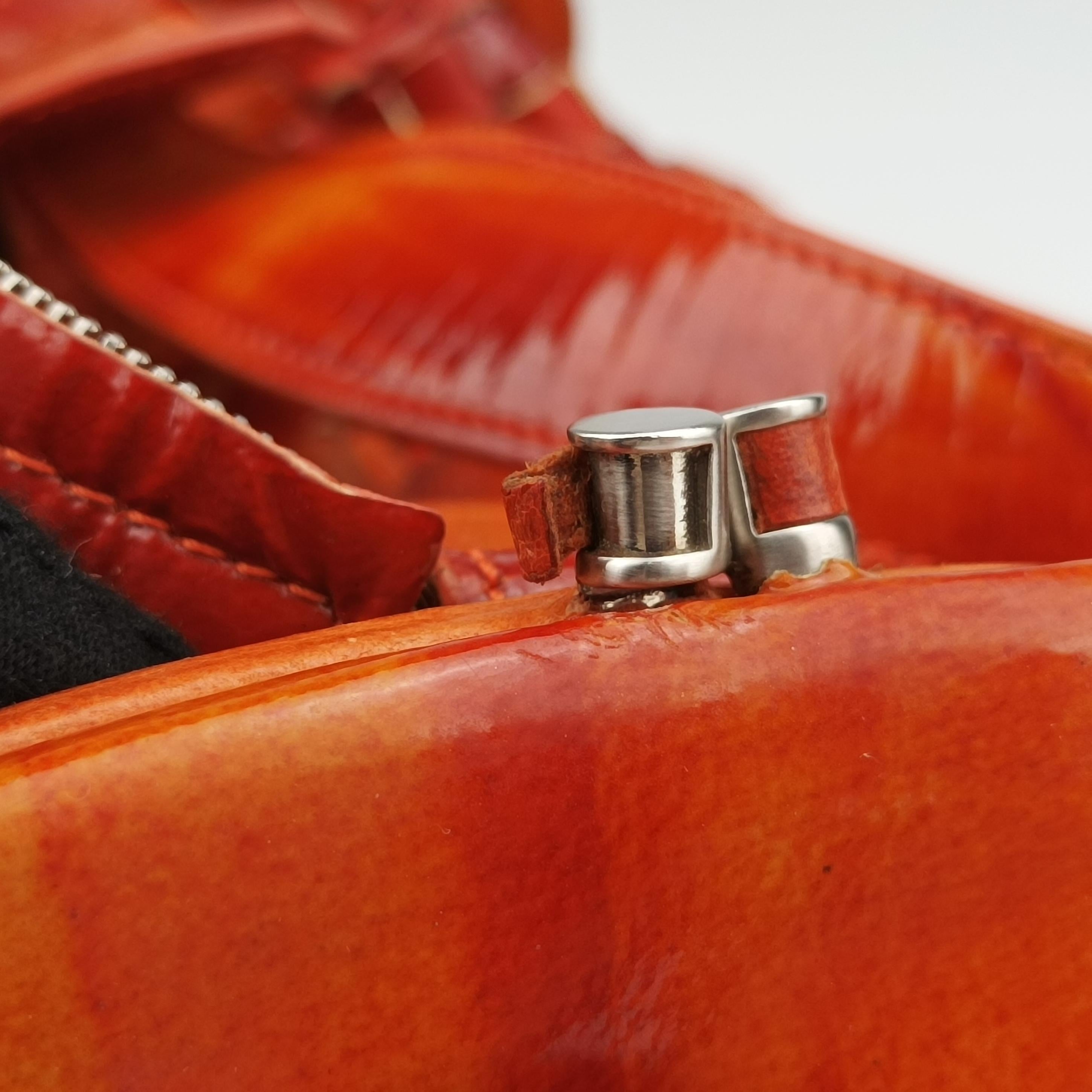 Intrecciato Orange Patent 125150 V2241 7763イントレチャート オレンジ パテント 125150 V2241 7763