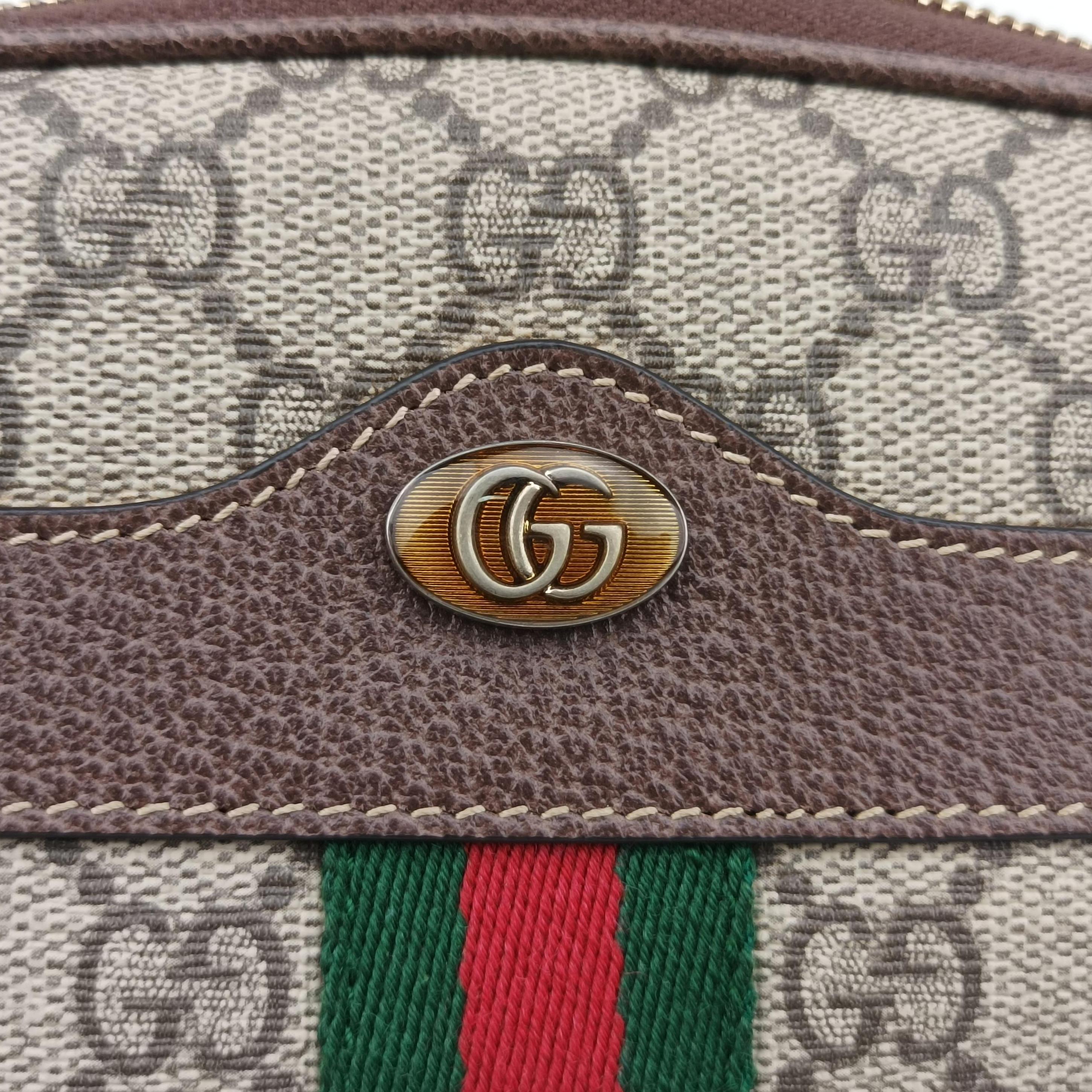 Ophidia Brown×green×red PVC coated canvas×leather 519308 オフィディア ブラウン×グリーン×レッド PVCコーティングキャンバス×レザー 519308 