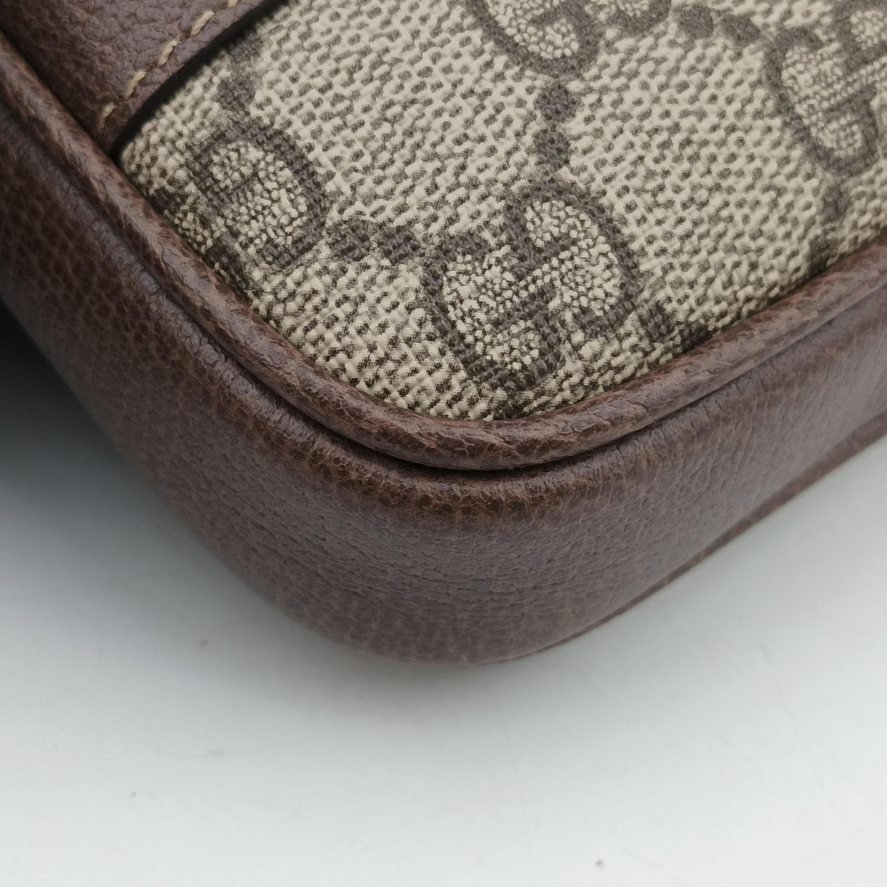 Ophidia Brown×green×red PVC coated canvas×leather 519308 オフィディア ブラウン×グリーン×レッド PVCコーティングキャンバス×レザー 519308 