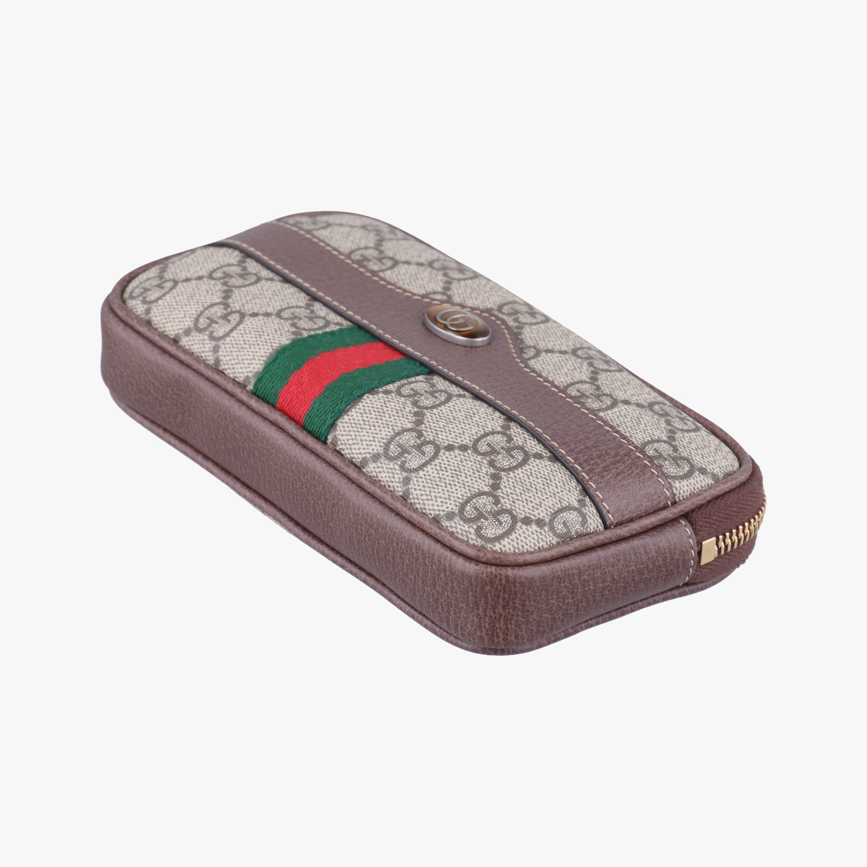 Ophidia Brown×green×red PVC coated canvas×leather 519308 オフィディア ブラウン×グリーン×レッド PVCコーティングキャンバス×レザー 519308 