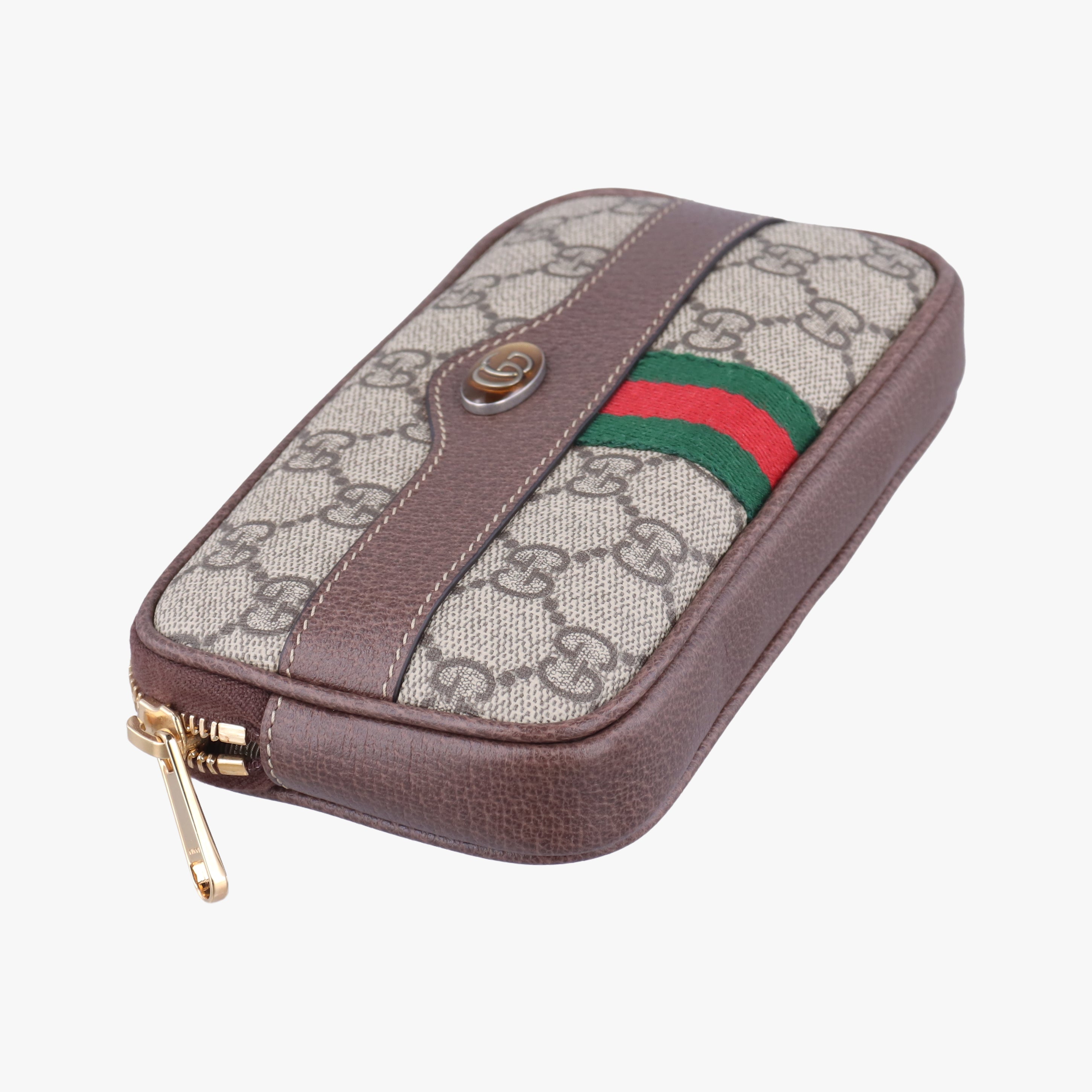 Ophidia Brown×green×red PVC coated canvas×leather 519308 オフィディア ブラウン×グリーン×レッド PVCコーティングキャンバス×レザー 519308 