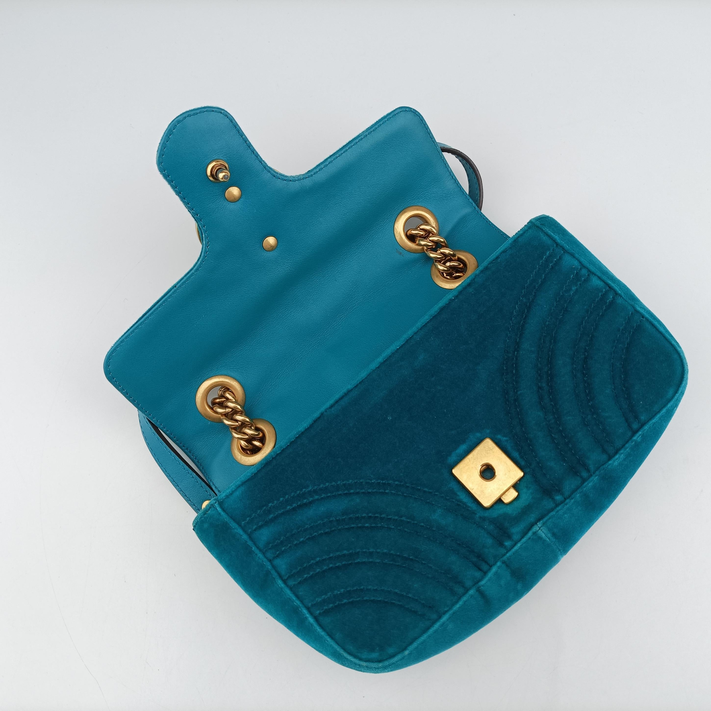 GG Marmont Blue velour 446744 I023595000GGマーモント ブルー ベロア 446744 I023595000