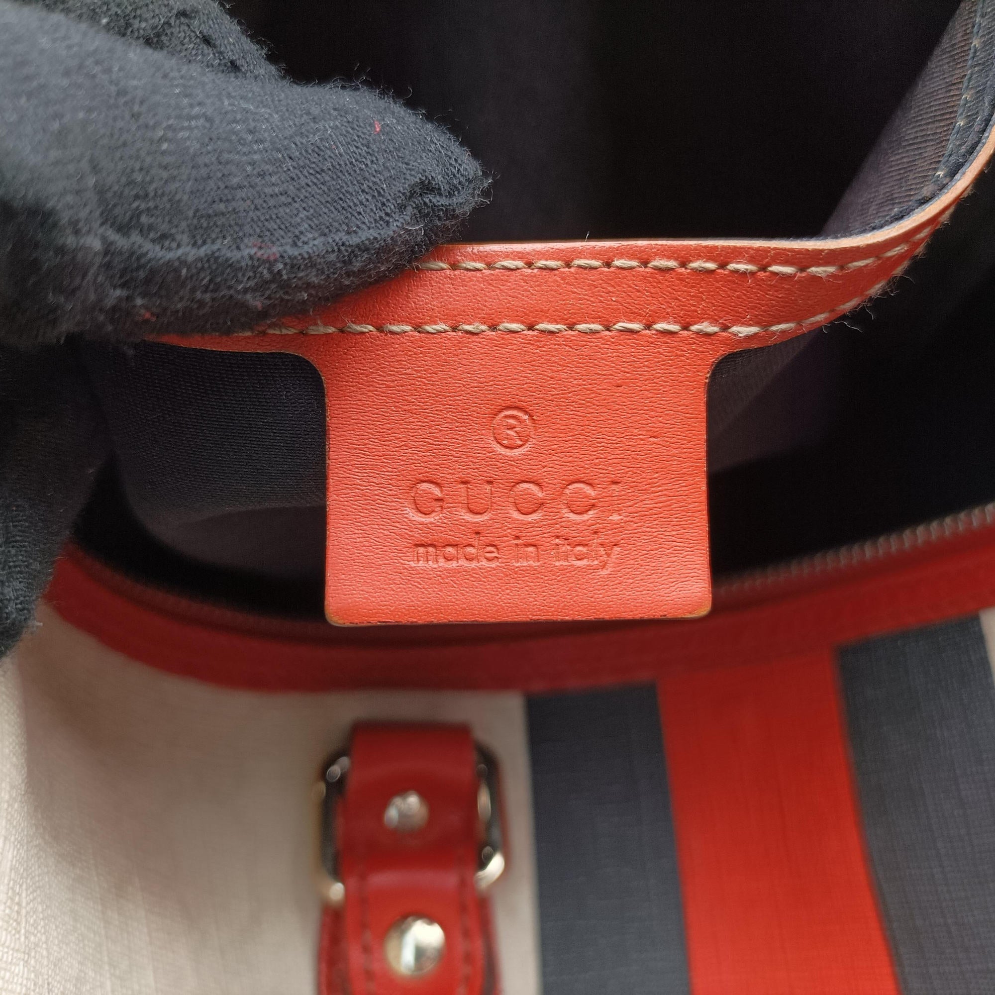 GG Supreme Joyline White x Black x Orange PVC coated canvas×leather 189895 A1882716GGスプリーム ジョイライン ホワイト×ブラック×オレンジ PVCコーティングキャンバス×レザー 189895 A1882716