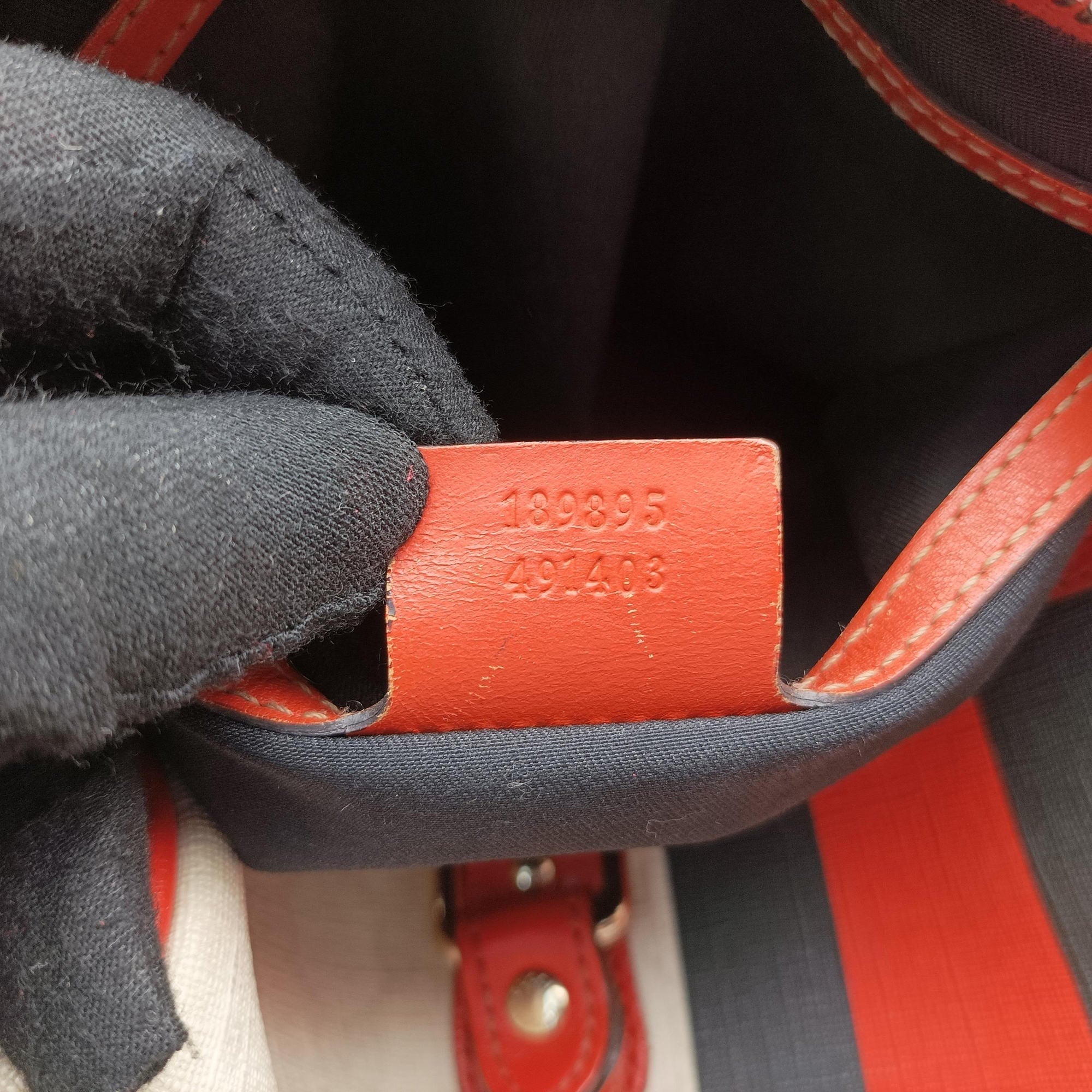 GG Supreme Joyline White x Black x Orange PVC coated canvas×leather 189895 A1882716GGスプリーム ジョイライン ホワイト×ブラック×オレンジ PVCコーティングキャンバス×レザー 189895 A1882716