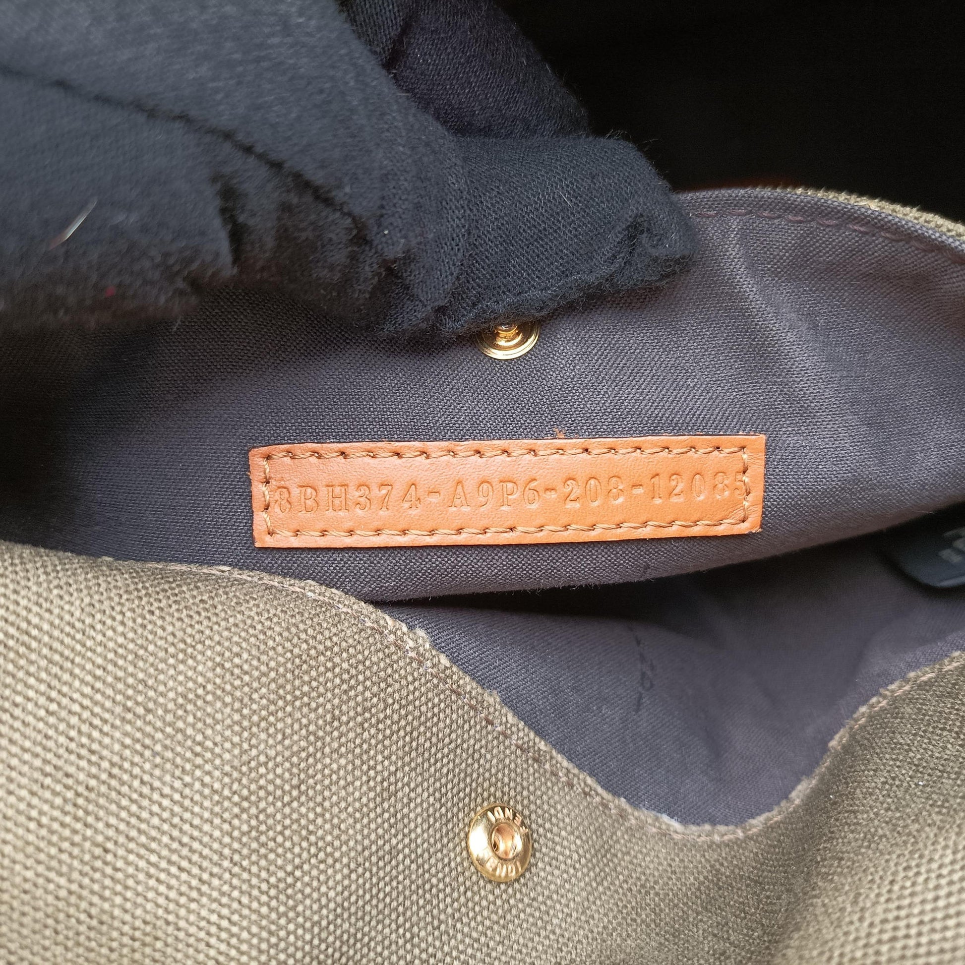 Peekaboo Green×beige canvas×leather 8BH374 8BH374-A9P6-208-12085ピーカブー グリーン×ベージュ キャンバス×レザー 8BH374 8BH374-A9P6-208-12085