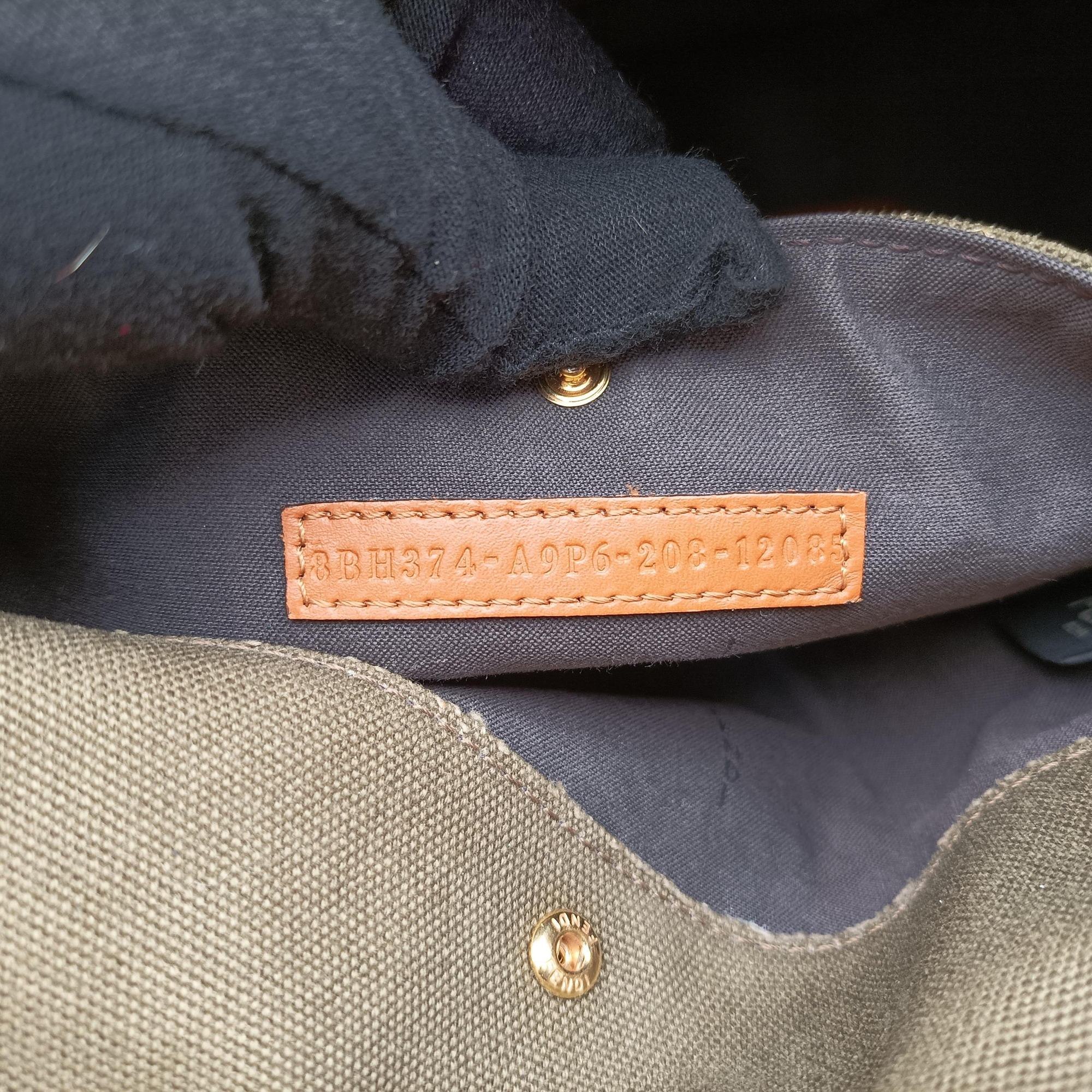 Peekaboo Green×beige canvas×leather 8BH374 8BH374-A9P6-208-12085ピーカブー グリーン×ベージュ キャンバス×レザー 8BH374 8BH374-A9P6-208-12085