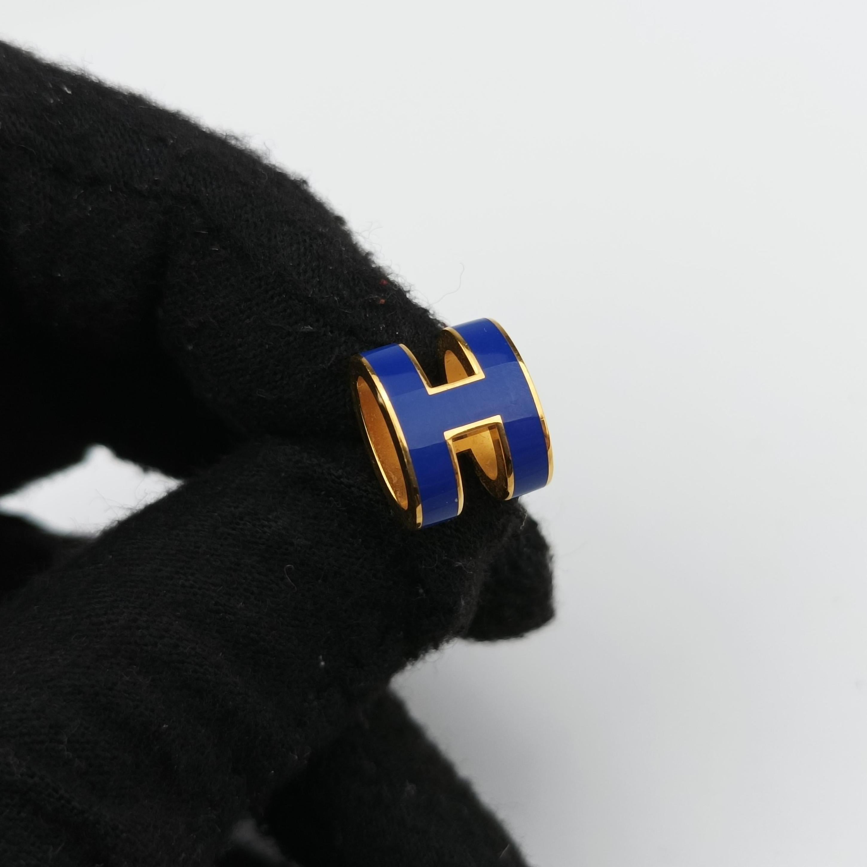 Pop H Earrings Golden×Blue GP ポップエイチ イヤリング ゴールド×ブルー GP 