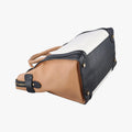 Luggage Mini Shopper Beige×white×black Leather U-CE-0131ラゲージミニショッパー ベージュ×ホワイト×ブラック レザー U-CE-0131