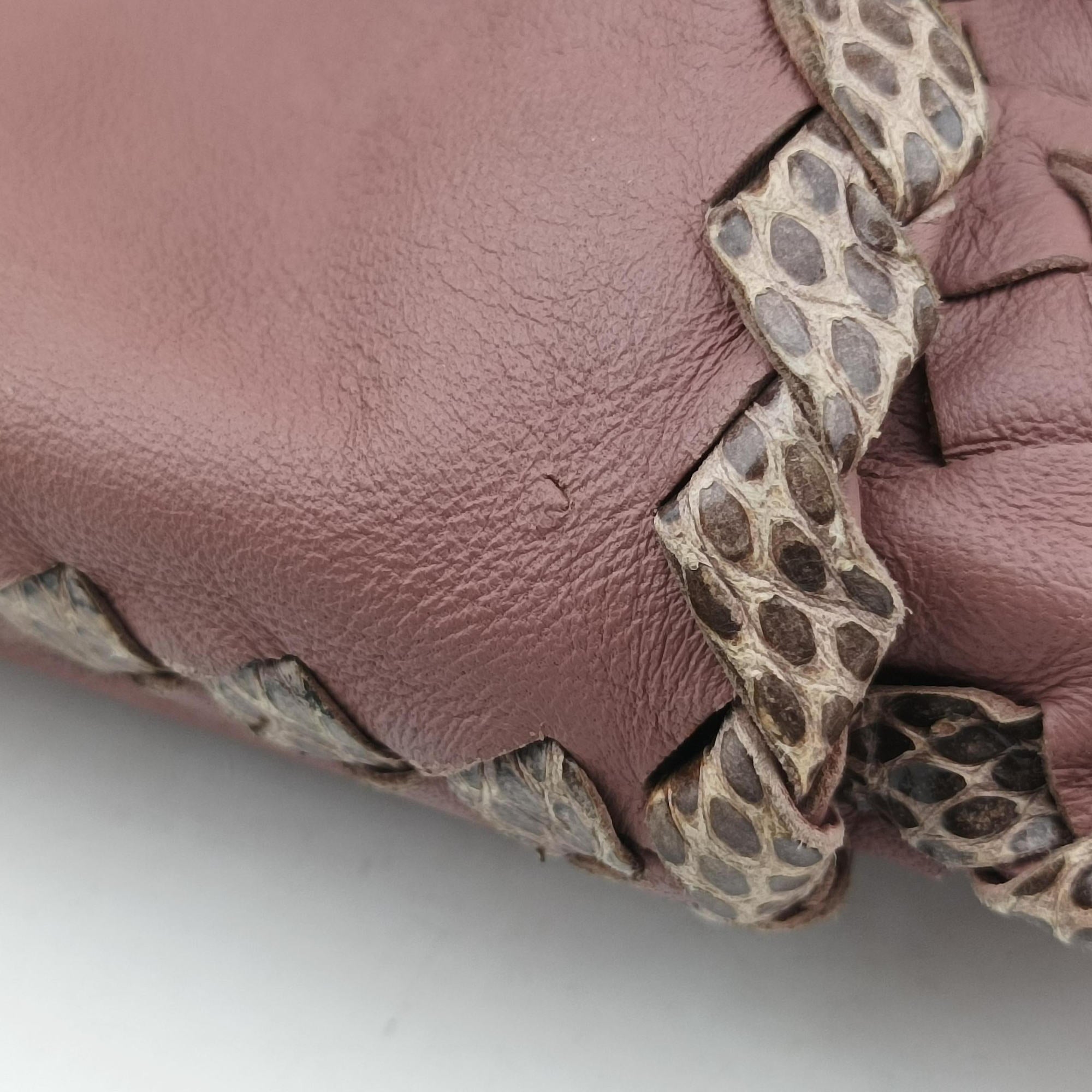 Intrecciato pink×Multicolour Lambskin x Snakeskin B02039613Sイントレチャート ピンク×マルチカラー ラムスキン×ヘビ革 B02039613S