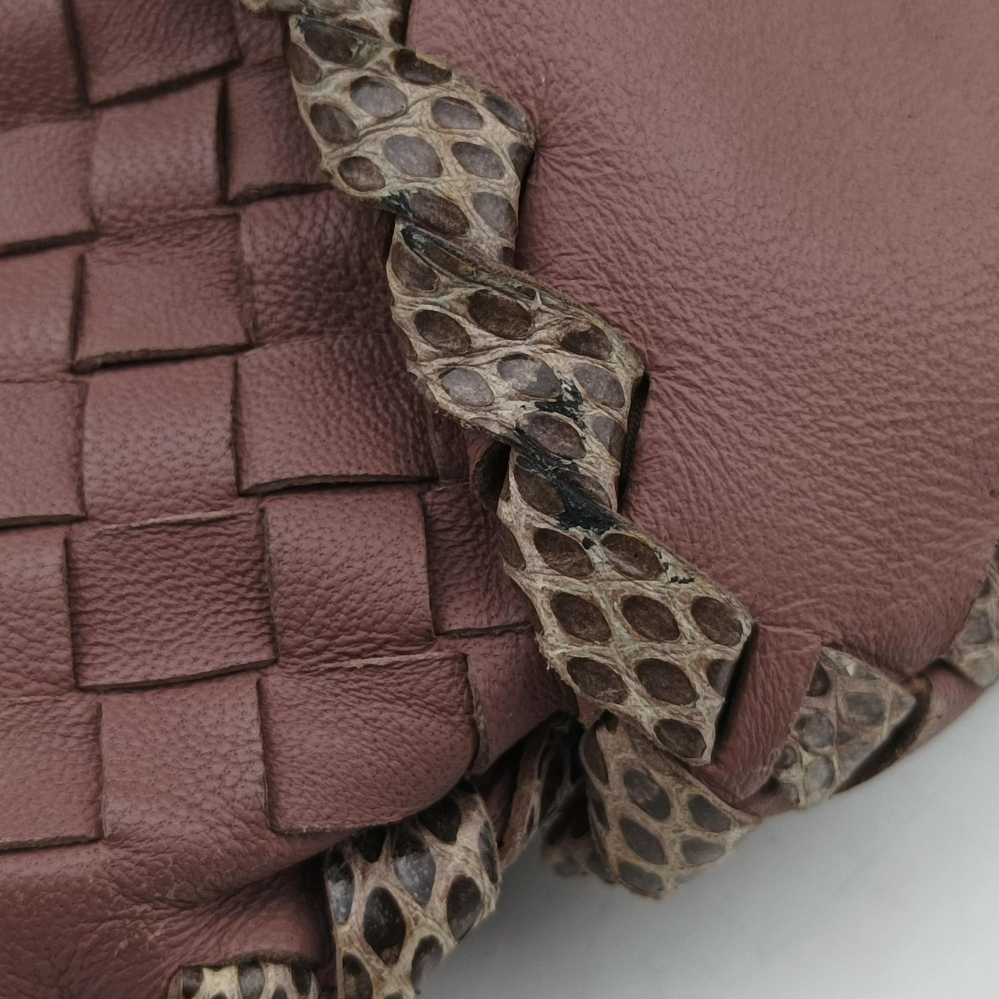Intrecciato pink×Multicolour Lambskin x Snakeskin B02039613Sイントレチャート ピンク×マルチカラー ラムスキン×ヘビ革 B02039613S