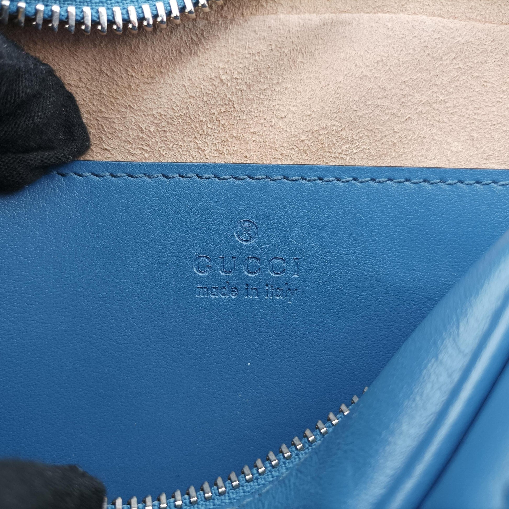 GG Marmont Blue Leather 634936 B037938456GGマーモント ブルー レザー 634936 B037938456