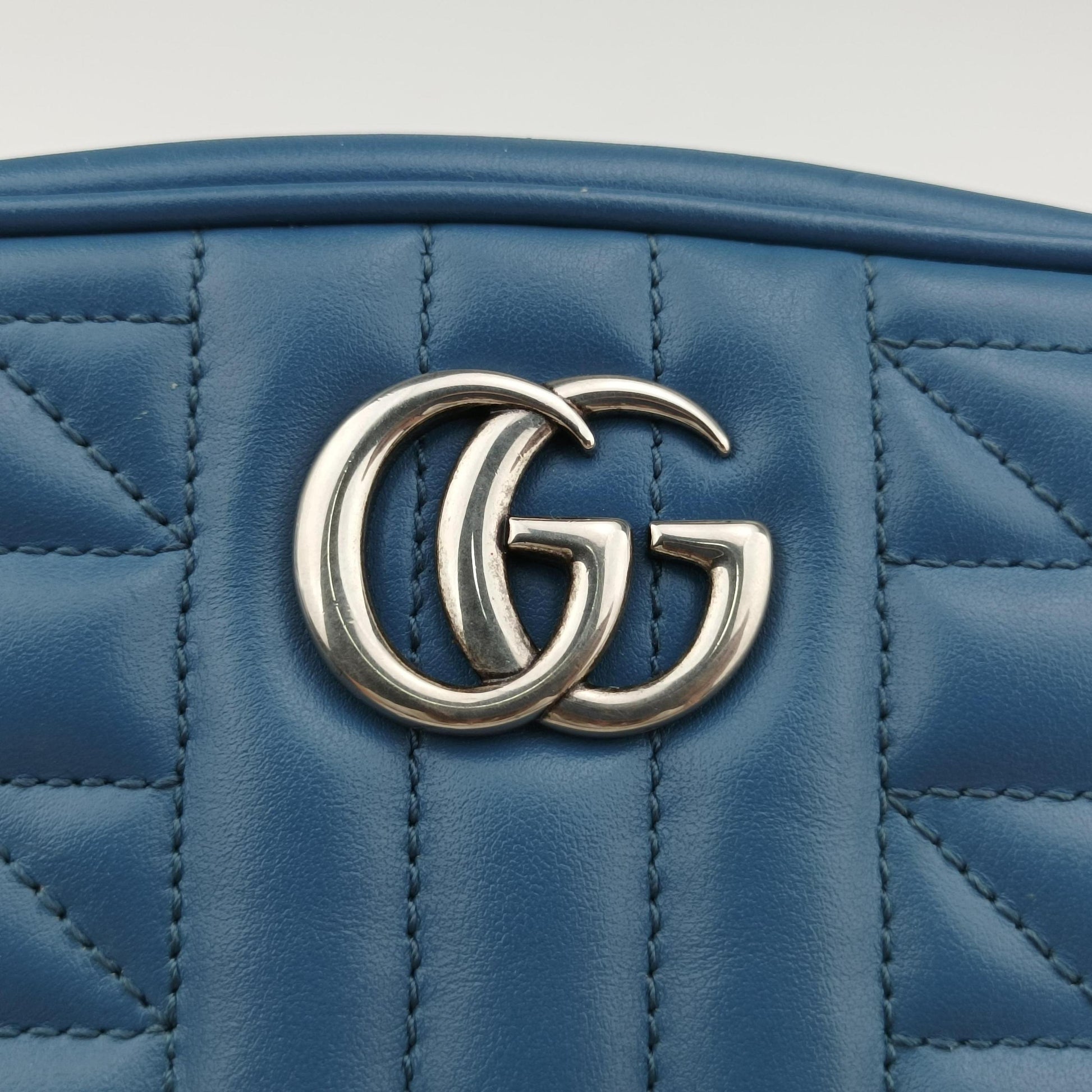 GG Marmont Blue Leather 634936 B037938456GGマーモント ブルー レザー 634936 B037938456