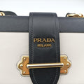 Cahier Black×white Leather×SAFFIANO Leather 1BD045 25カイエ ブラック×ホワイト レザー×サフィアーノレザー 1BD045 25