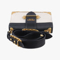 Cahier Black×white Leather×SAFFIANO Leather 1BD045 25カイエ ブラック×ホワイト レザー×サフィアーノレザー 1BD045 25