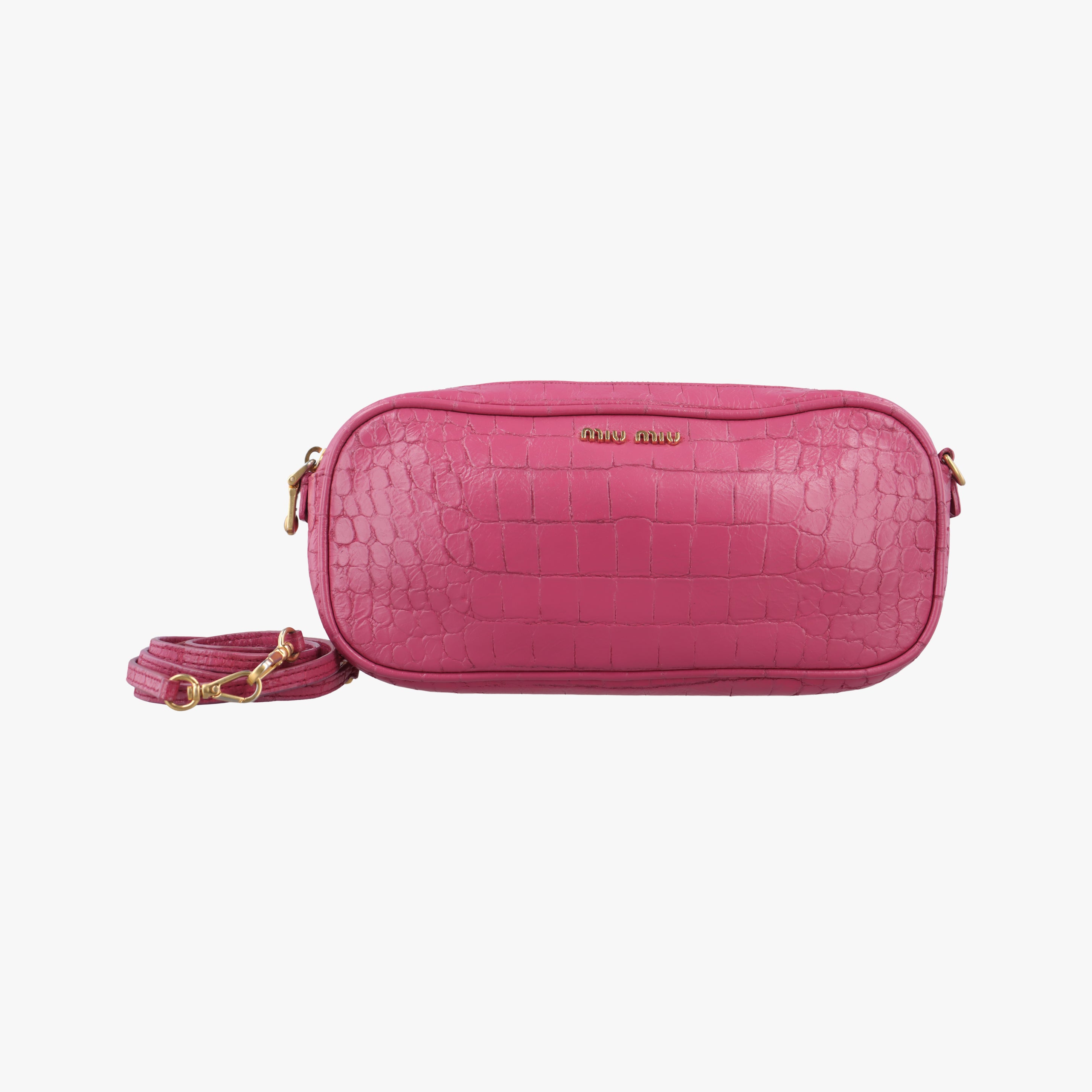 Crocodile embossed Pink leather 197クロコ 型押し ピンク レザー 197