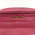 Crocodile embossed Pink leather 197クロコ 型押し ピンク レザー 197