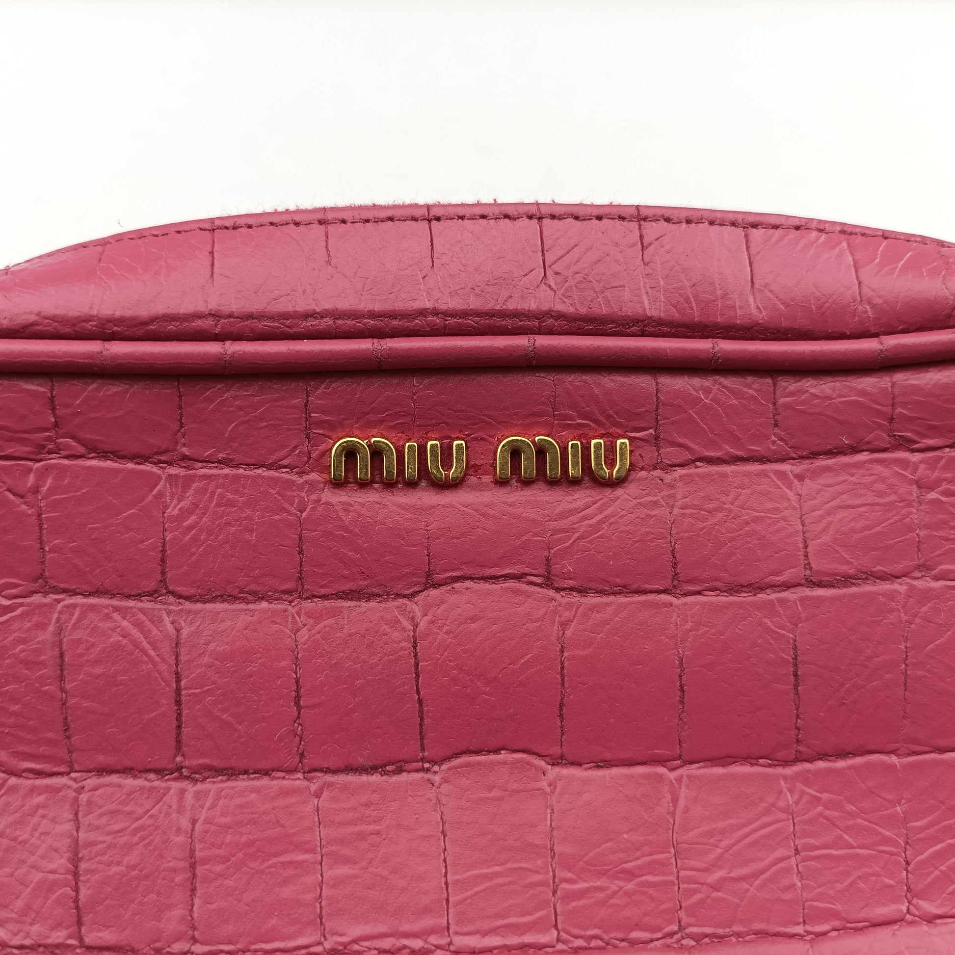 Crocodile embossed Pink leather 197クロコ 型押し ピンク レザー 197