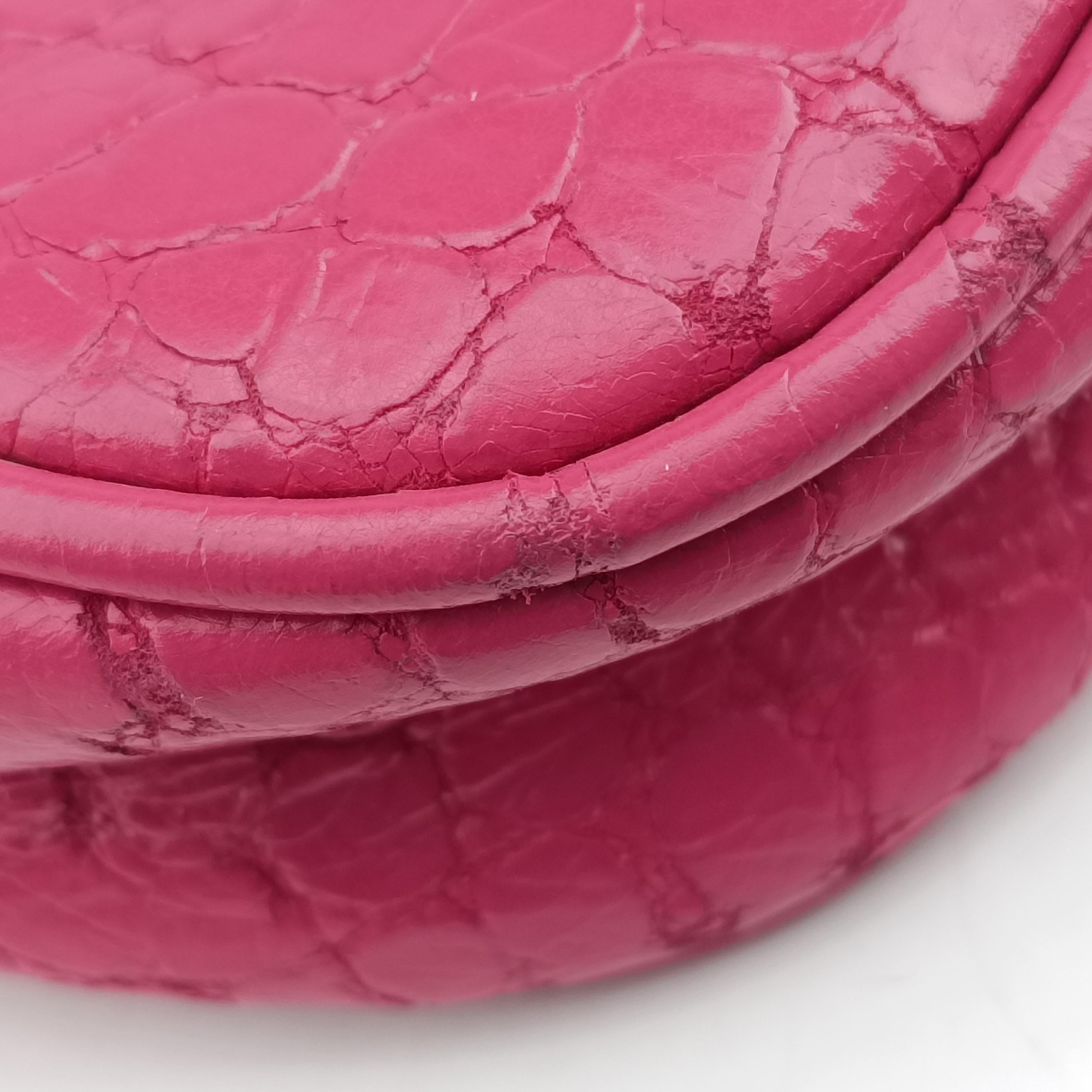 Crocodile embossed Pink leather 197クロコ 型押し ピンク レザー 197