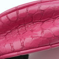 Crocodile embossed Pink leather 197クロコ 型押し ピンク レザー 197