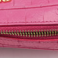 Crocodile embossed Pink leather 197クロコ 型押し ピンク レザー 197