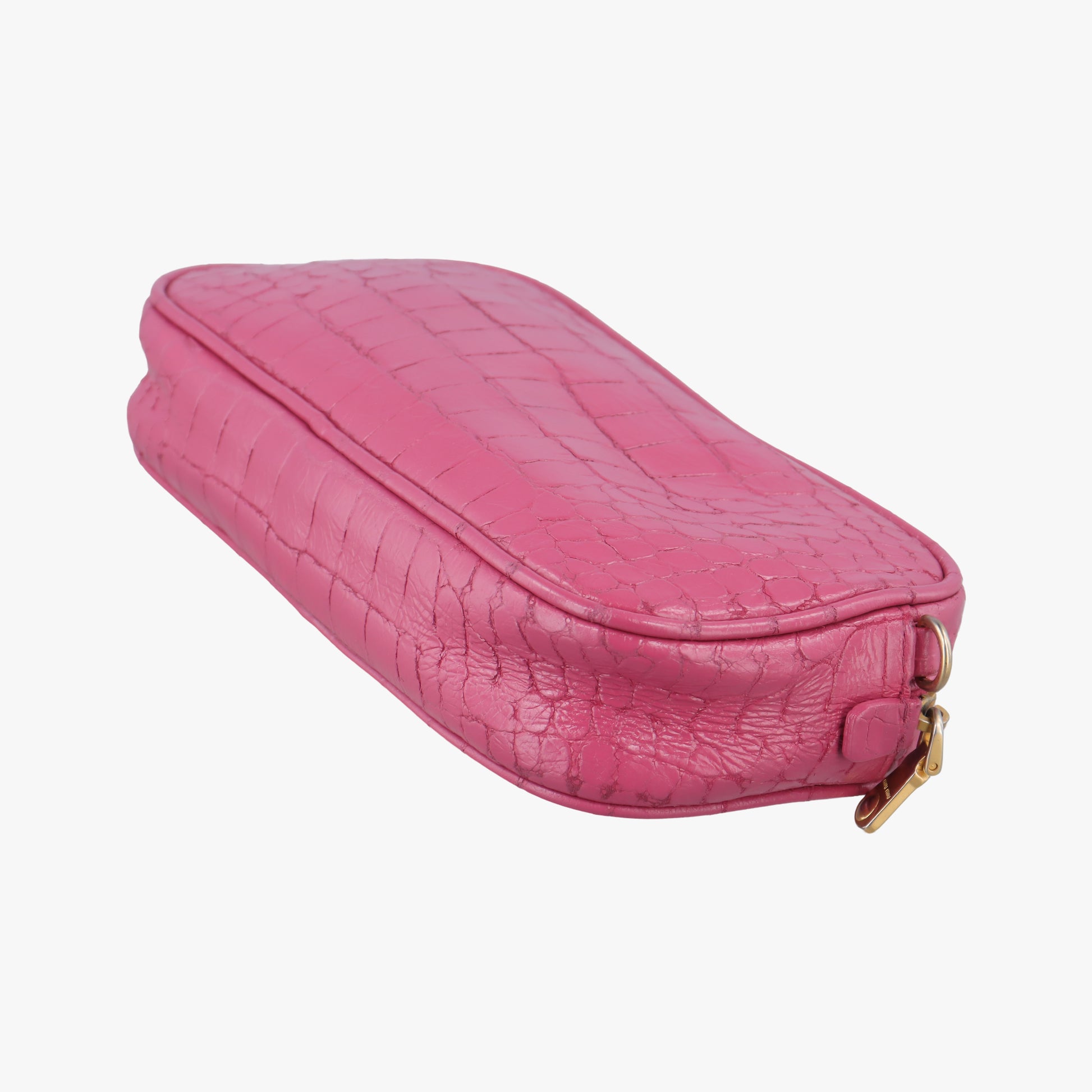 Crocodile embossed Pink leather 197クロコ 型押し ピンク レザー 197