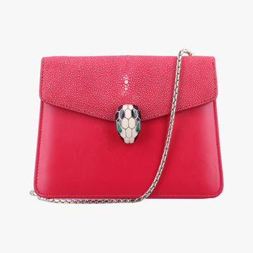 Serpenti Rose Galuchat Skin×Leather RP.D15.39799セルペンティ ローズ レッド ガルーシャスキン×ザー RP.D15.39799