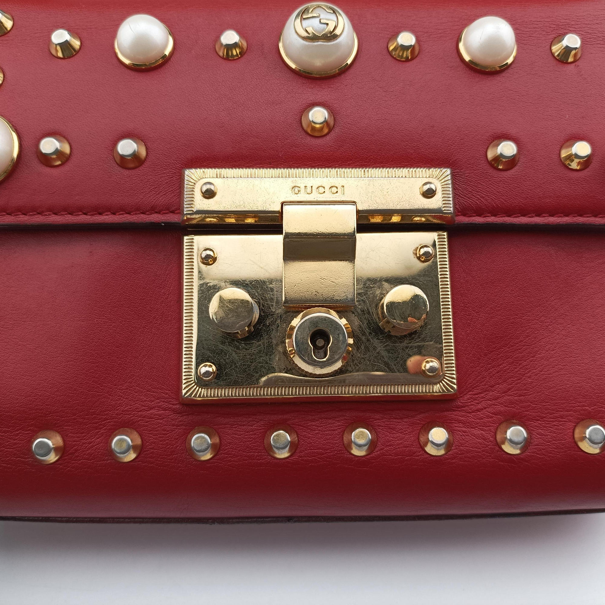 Padlock Red Leather 432182 F021822215パドロック レッド レザー 432182 F021822215