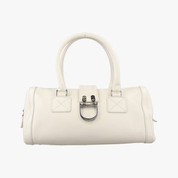 D Logo Mini Boston White Leather 04-BO-0016Dロゴ ミニボストン ホワイト レザー 04-BO-0016