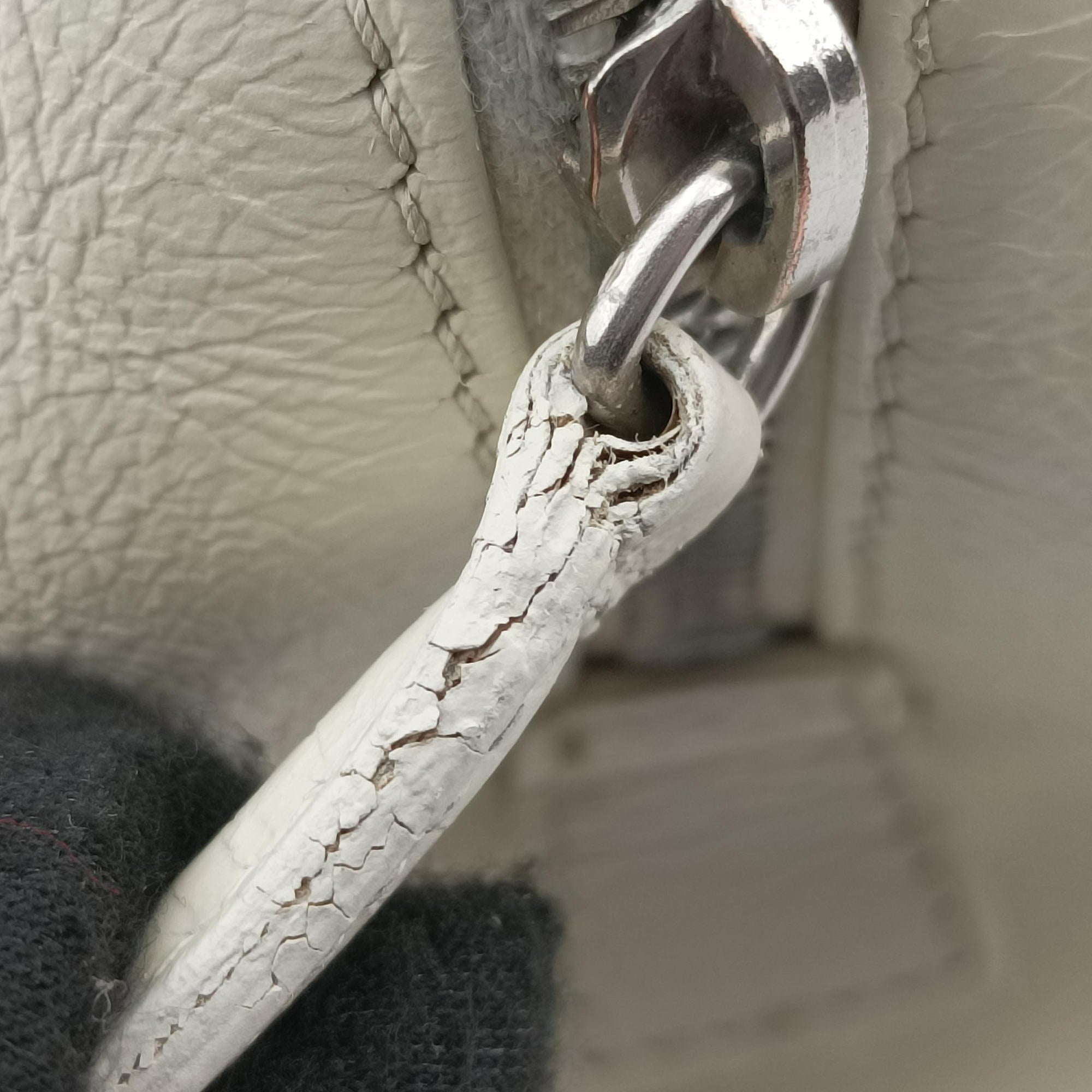 D Logo Mini Boston White Leather 04-BO-0016Dロゴ ミニボストン ホワイト レザー 04-BO-0016