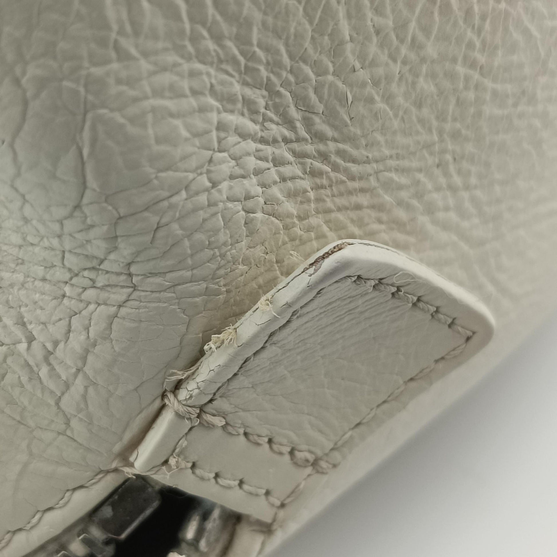 D Logo Mini Boston White Leather 04-BO-0016Dロゴ ミニボストン ホワイト レザー 04-BO-0016