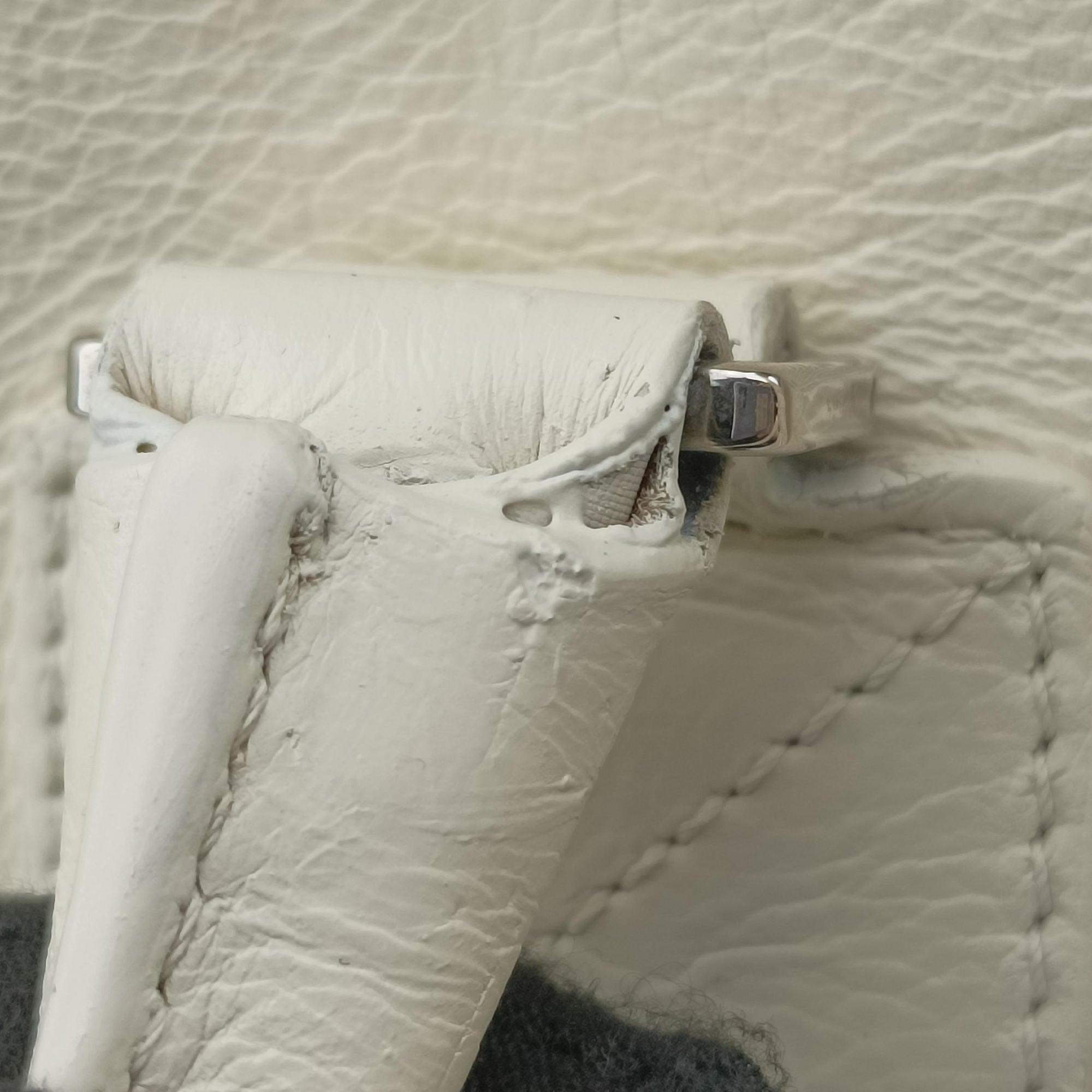 D Logo Mini Boston White Leather 04-BO-0016Dロゴ ミニボストン ホワイト レザー 04-BO-0016