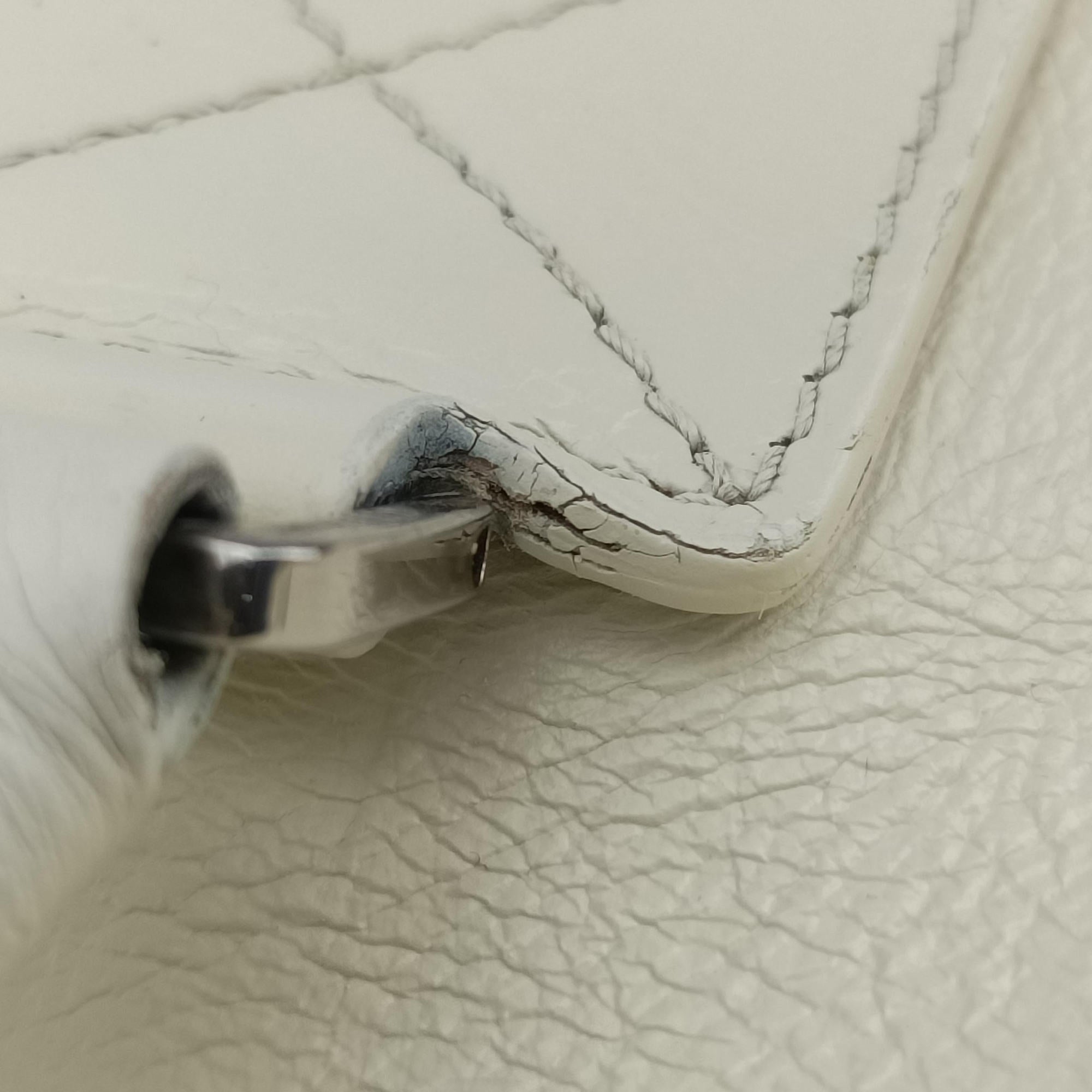 D Logo Mini Boston White Leather 04-BO-0016Dロゴ ミニボストン ホワイト レザー 04-BO-0016