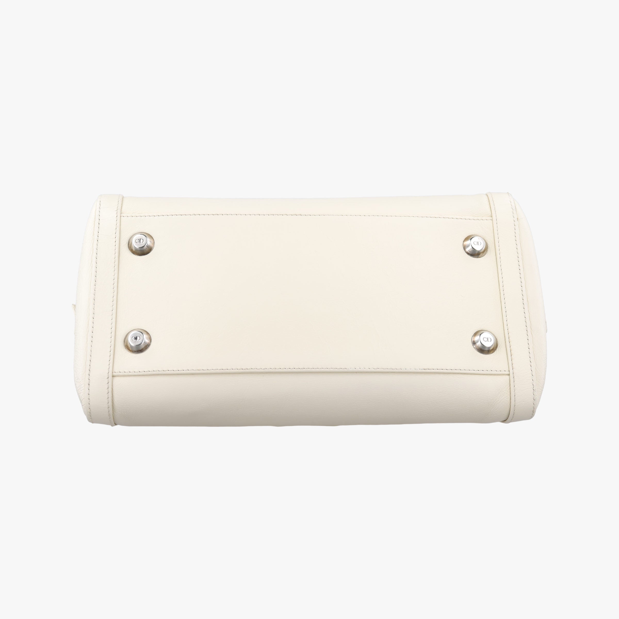 D Logo Mini Boston White Leather 04-BO-0016Dロゴ ミニボストン ホワイト レザー 04-BO-0016