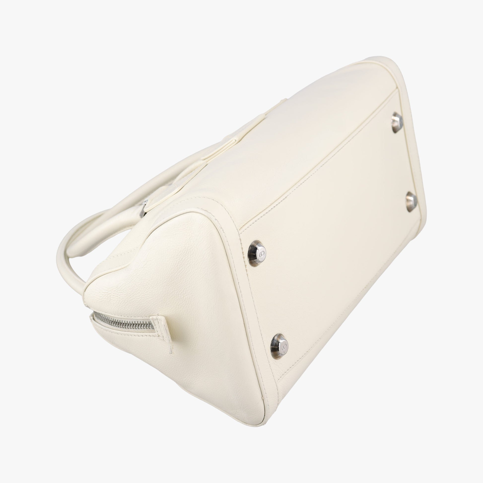 D Logo Mini Boston White Leather 04-BO-0016Dロゴ ミニボストン ホワイト レザー 04-BO-0016