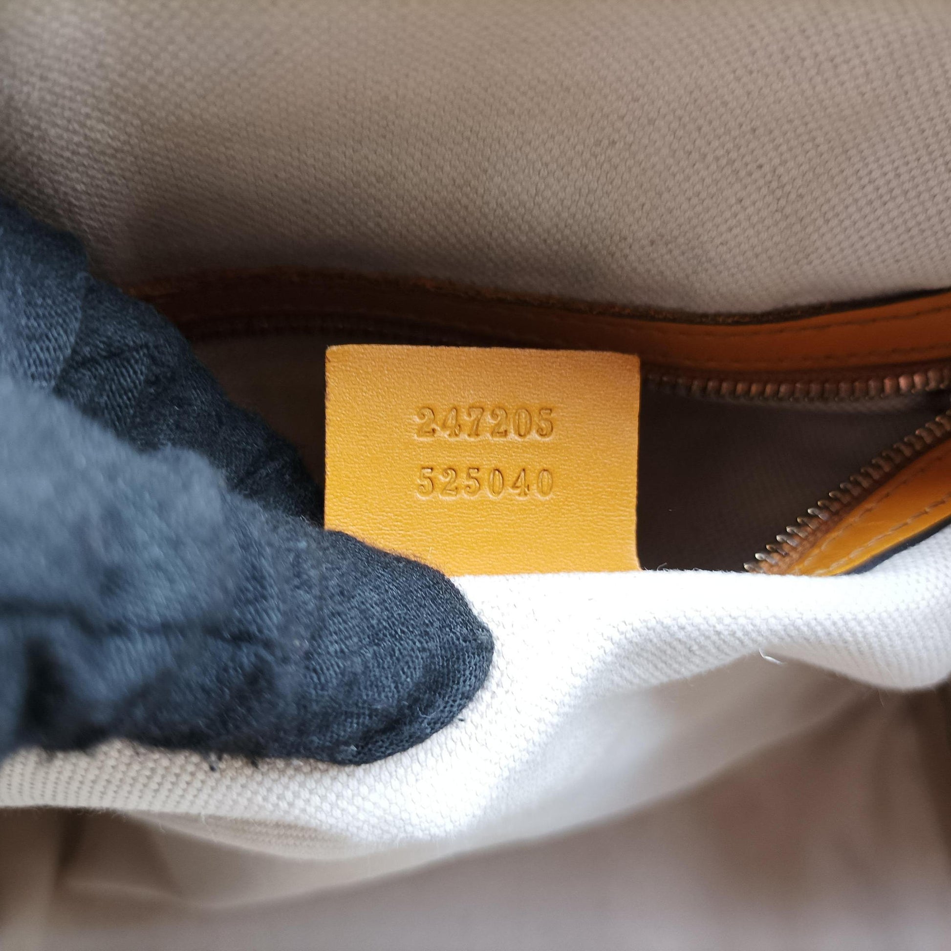 Sherry Line Beige×yellow×green canvas×Leather 247205 A014305458シェリーライン ベージュ×イエロー×グリーン キャンバス×レザー 247205 A014305458