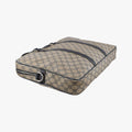 GG Supreme Briefcase Brown PVC coated canvasxLeather 201480 E010194739GGスプリーム ブリーフケース ベージュ×ブラック PVCコーティングキャンバスxレザー 201480 E010194739