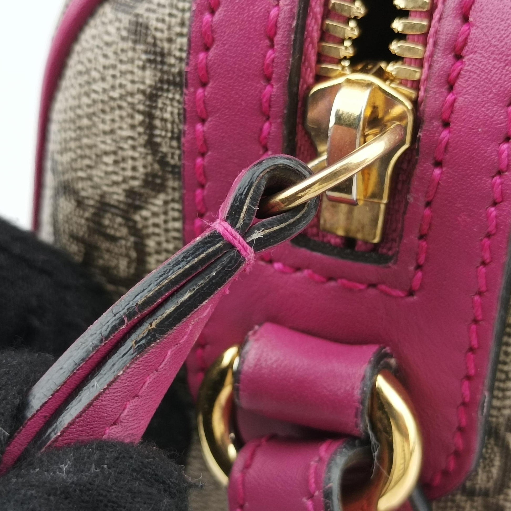 GG SUPREME Beige x Red x Pink PVC coated canvas×leather 432123 B019791425GGスプリーム ベージュ×レッド×ピンク PVCコーティングキャンバス×レザー 432123 B019791425