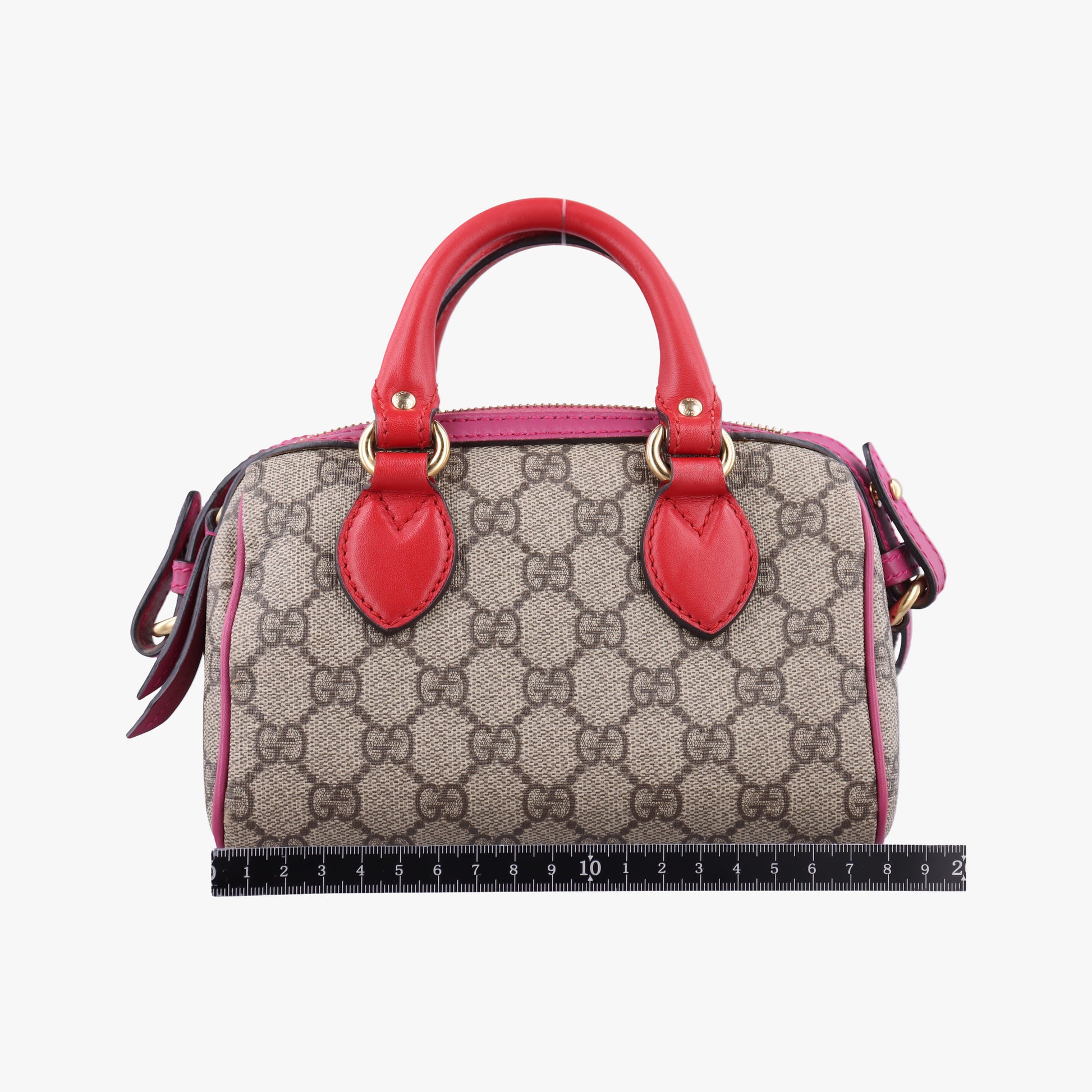 GG SUPREME Beige x Red x Pink PVC coated canvas×leather 432123 B019791425GGスプリーム ベージュ×レッド×ピンク PVCコーティングキャンバス×レザー 432123 B019791425