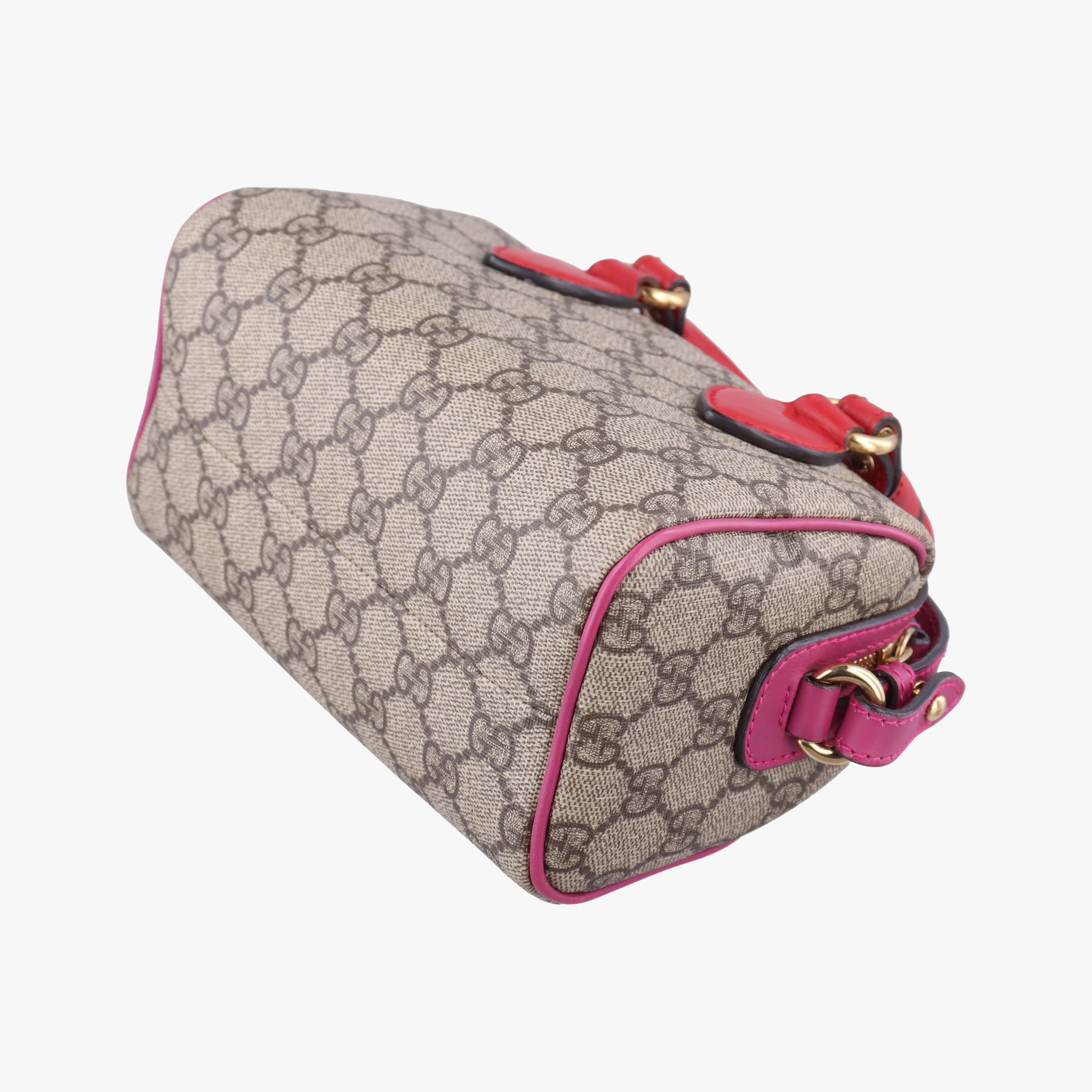 GG SUPREME Beige x Red x Pink PVC coated canvas×leather 432123 B019791425GGスプリーム ベージュ×レッド×ピンク PVCコーティングキャンバス×レザー 432123 B019791425