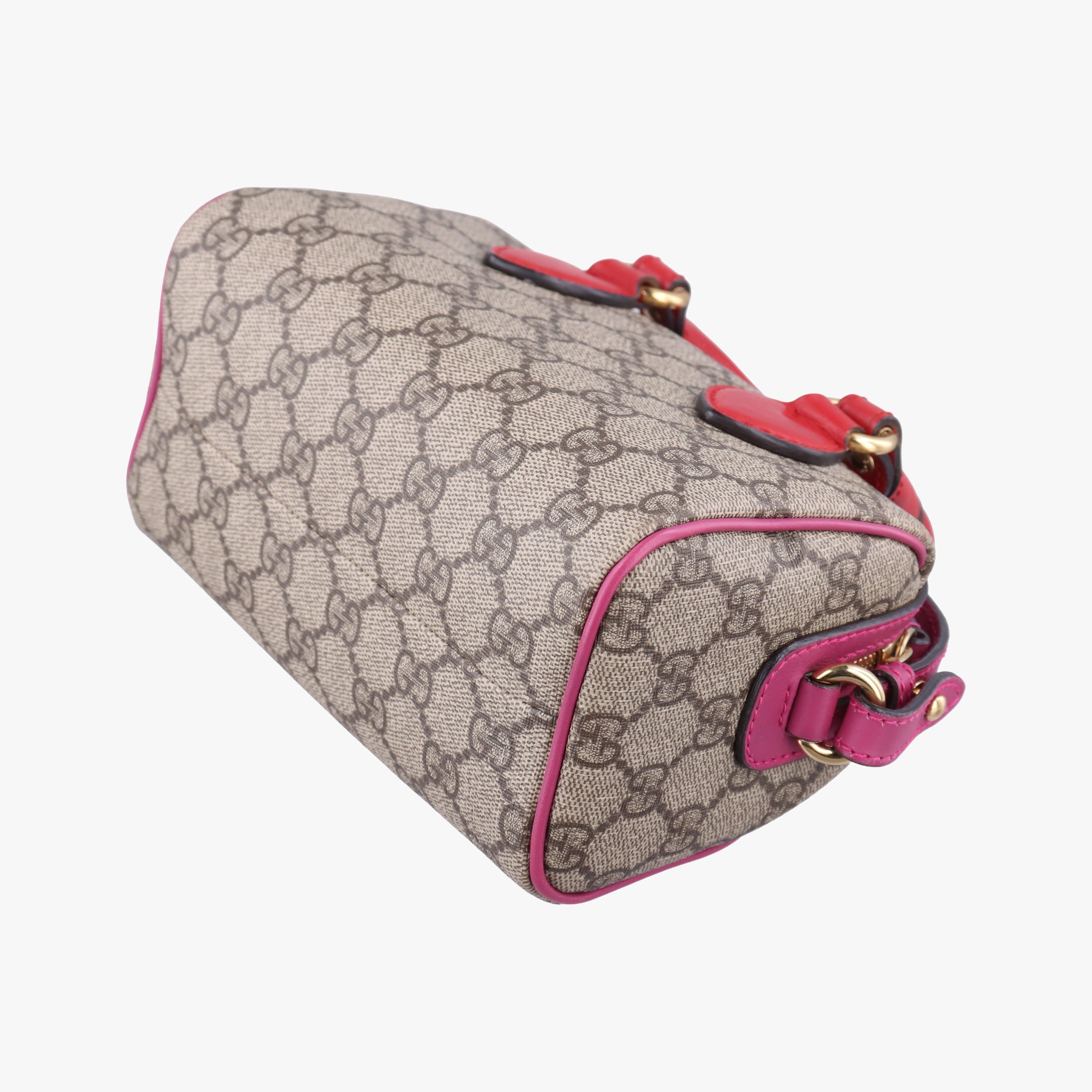 GG SUPREME Beige x Red x Pink PVC coated canvas×leather 432123 B019791425GGスプリーム ベージュ×レッド×ピンク PVCコーティングキャンバス×レザー 432123 B019791425