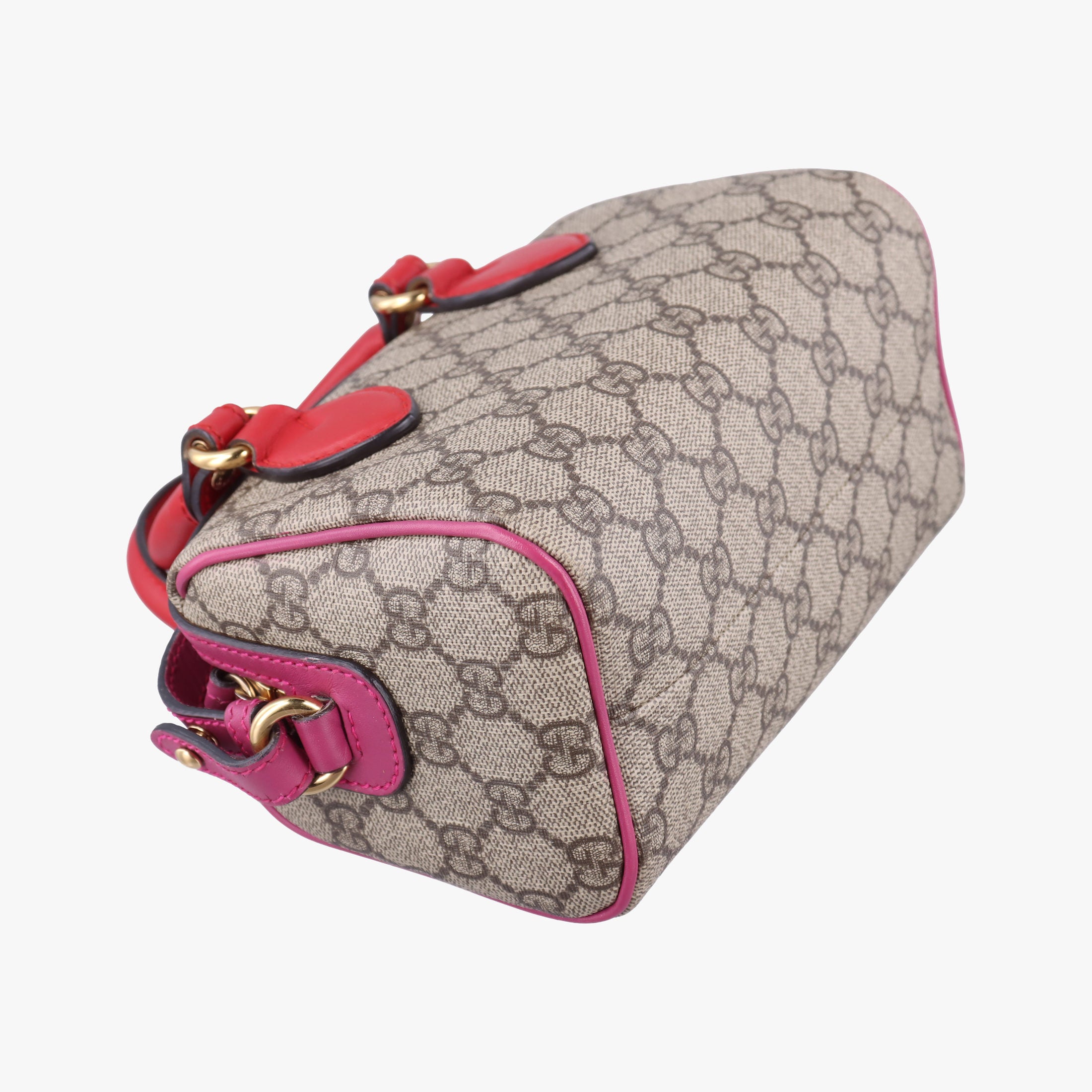 GG SUPREME Beige x Red x Pink PVC coated canvas×leather 432123 B019791425GGスプリーム ベージュ×レッド×ピンク PVCコーティングキャンバス×レザー 432123 B019791425