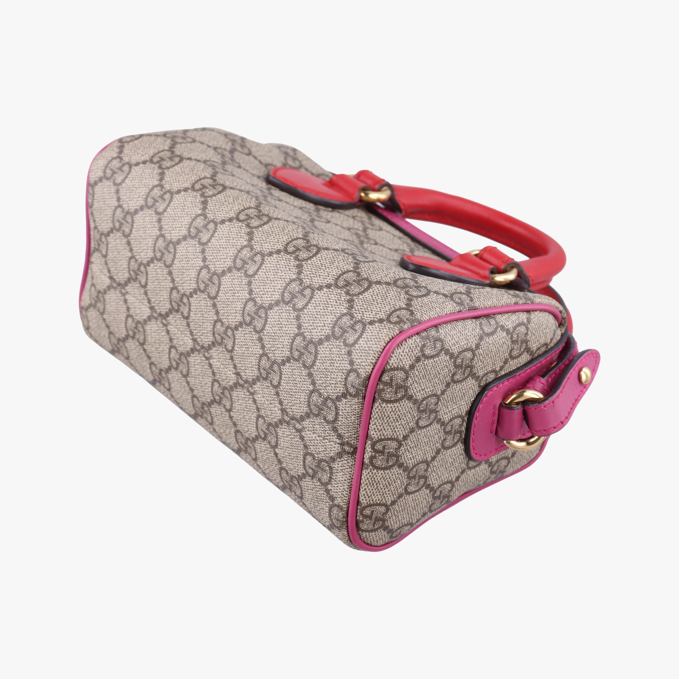 GG SUPREME Beige x Red x Pink PVC coated canvas×leather 432123 B019791425GGスプリーム ベージュ×レッド×ピンク PVCコーティングキャンバス×レザー 432123 B019791425
