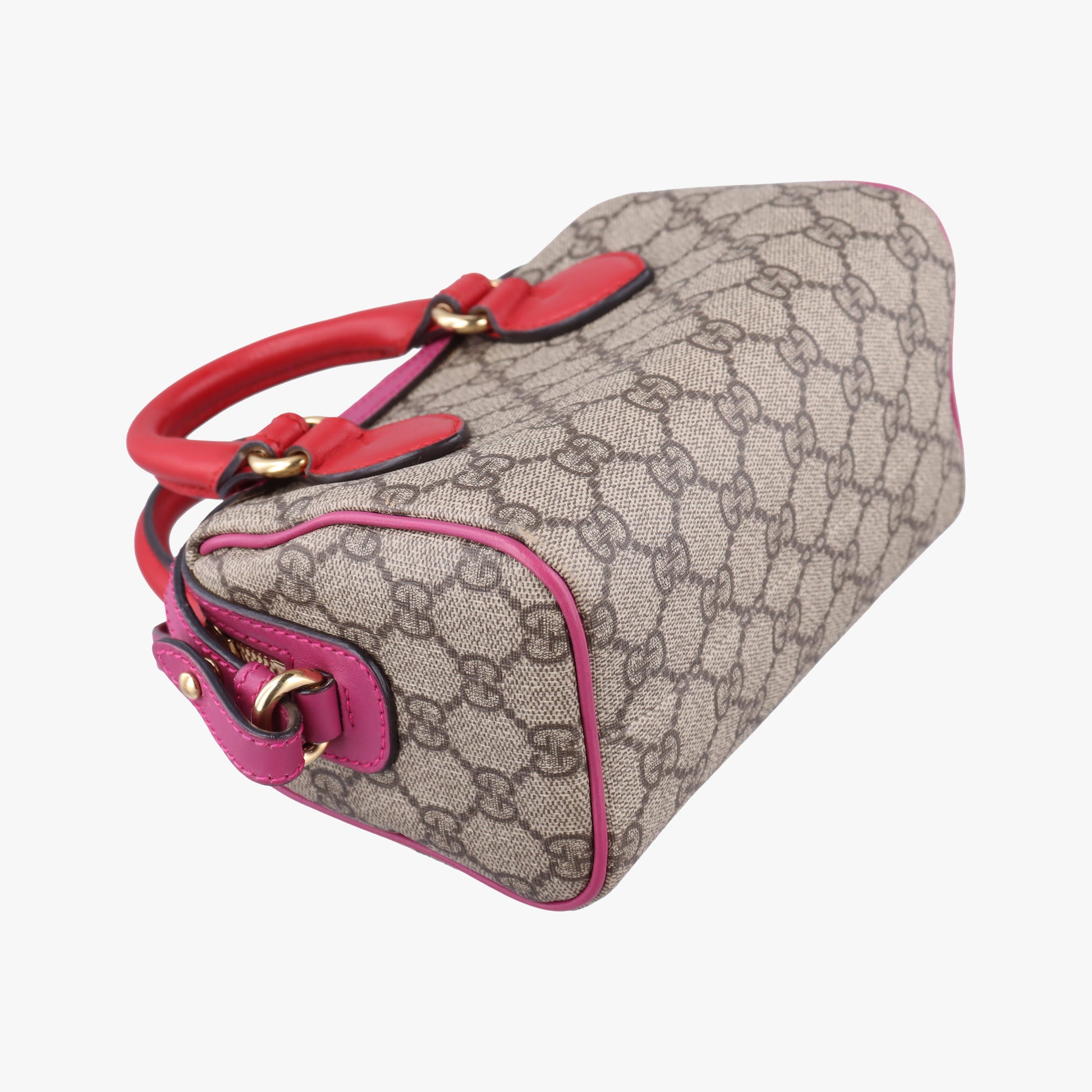 GG SUPREME Beige x Red x Pink PVC coated canvas×leather 432123 B019791425GGスプリーム ベージュ×レッド×ピンク PVCコーティングキャンバス×レザー 432123 B019791425