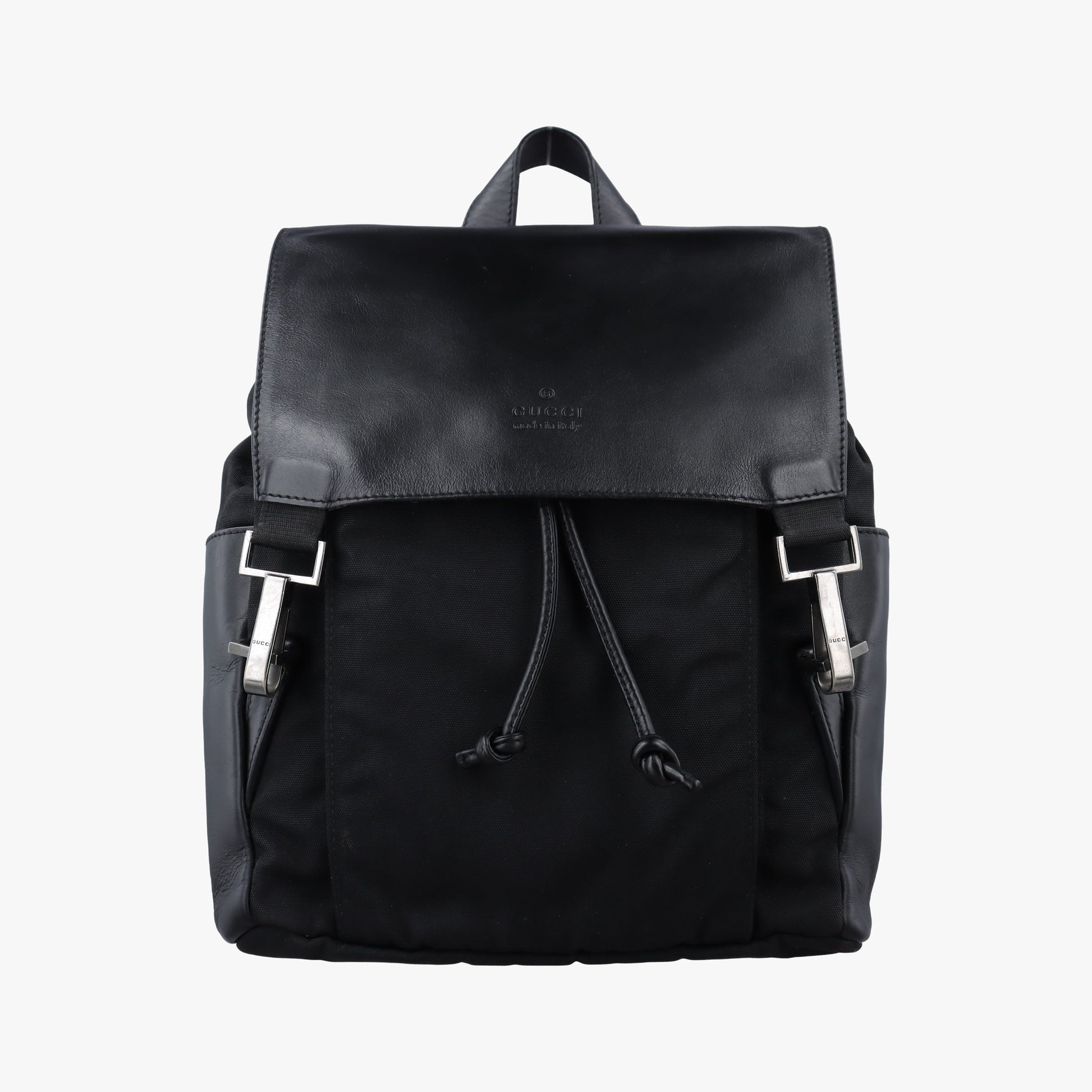 Logo motif Black nylon×leather 003.02 ロゴモチーフ ブラック ナイロン×レザー 003.02 