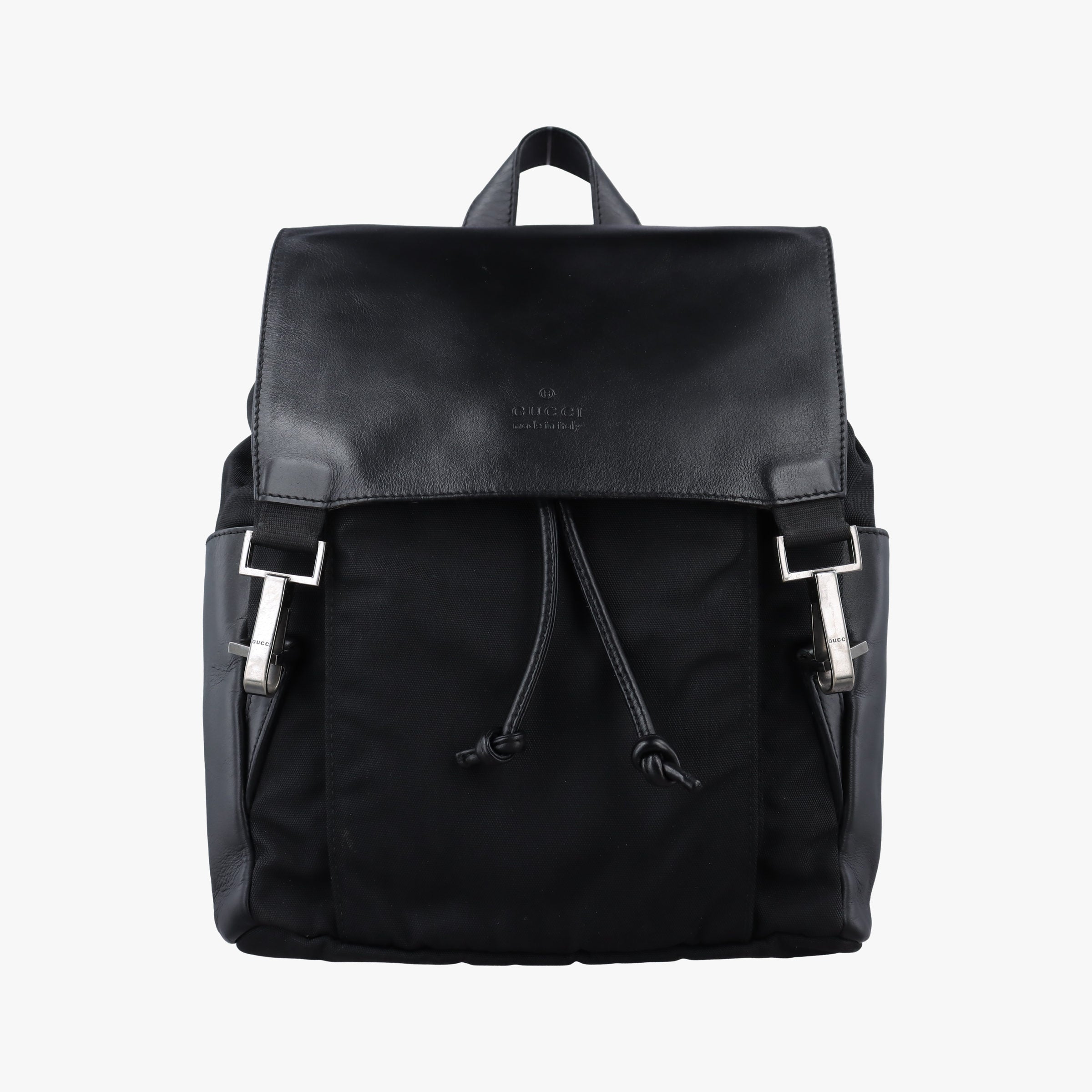 Logo motif Black nylon×leather 003.02 ロゴモチーフ ブラック ナイロン×レザー 003.02 