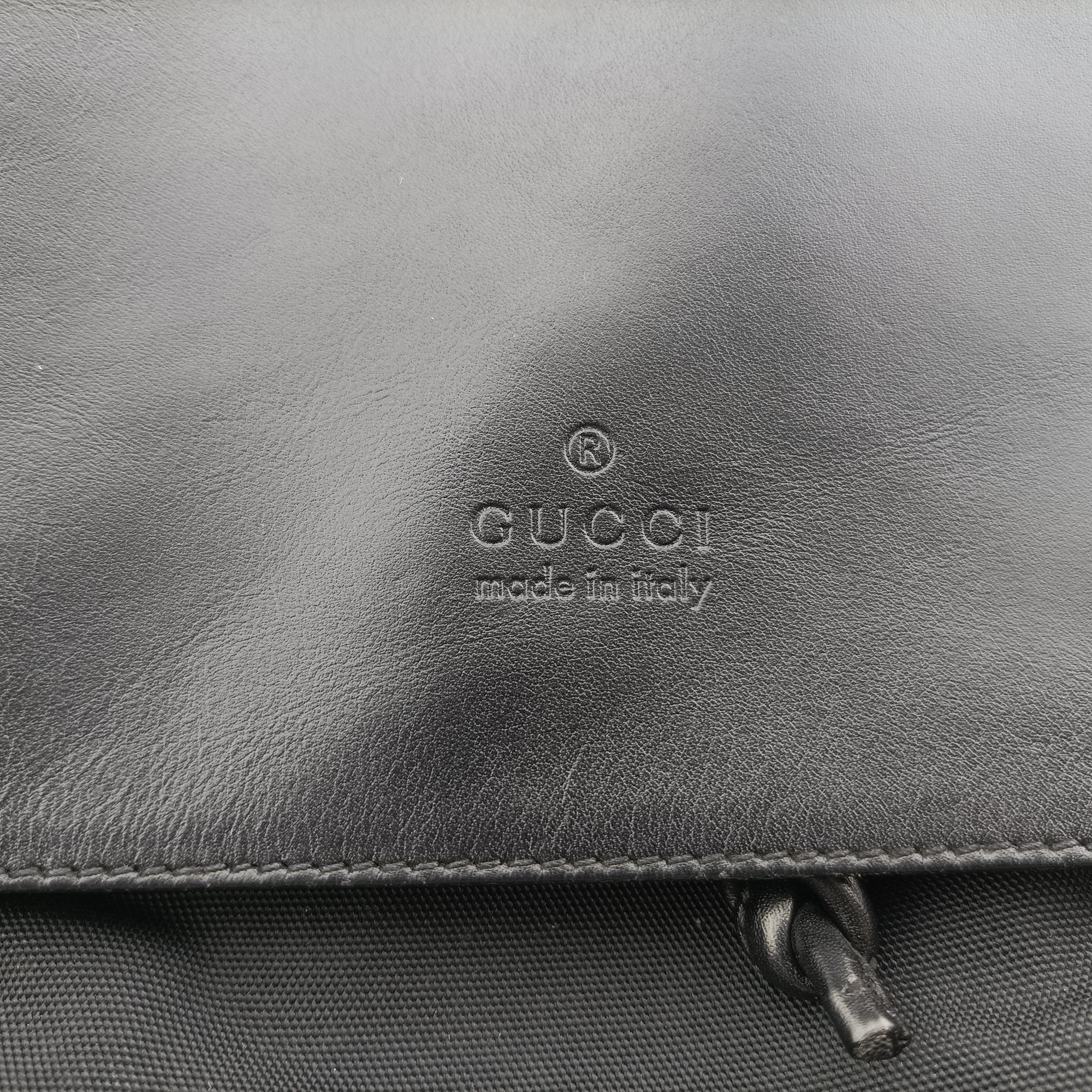 Logo motif Black nylon×leather 003.02 ロゴモチーフ ブラック ナイロン×レザー 003.02 