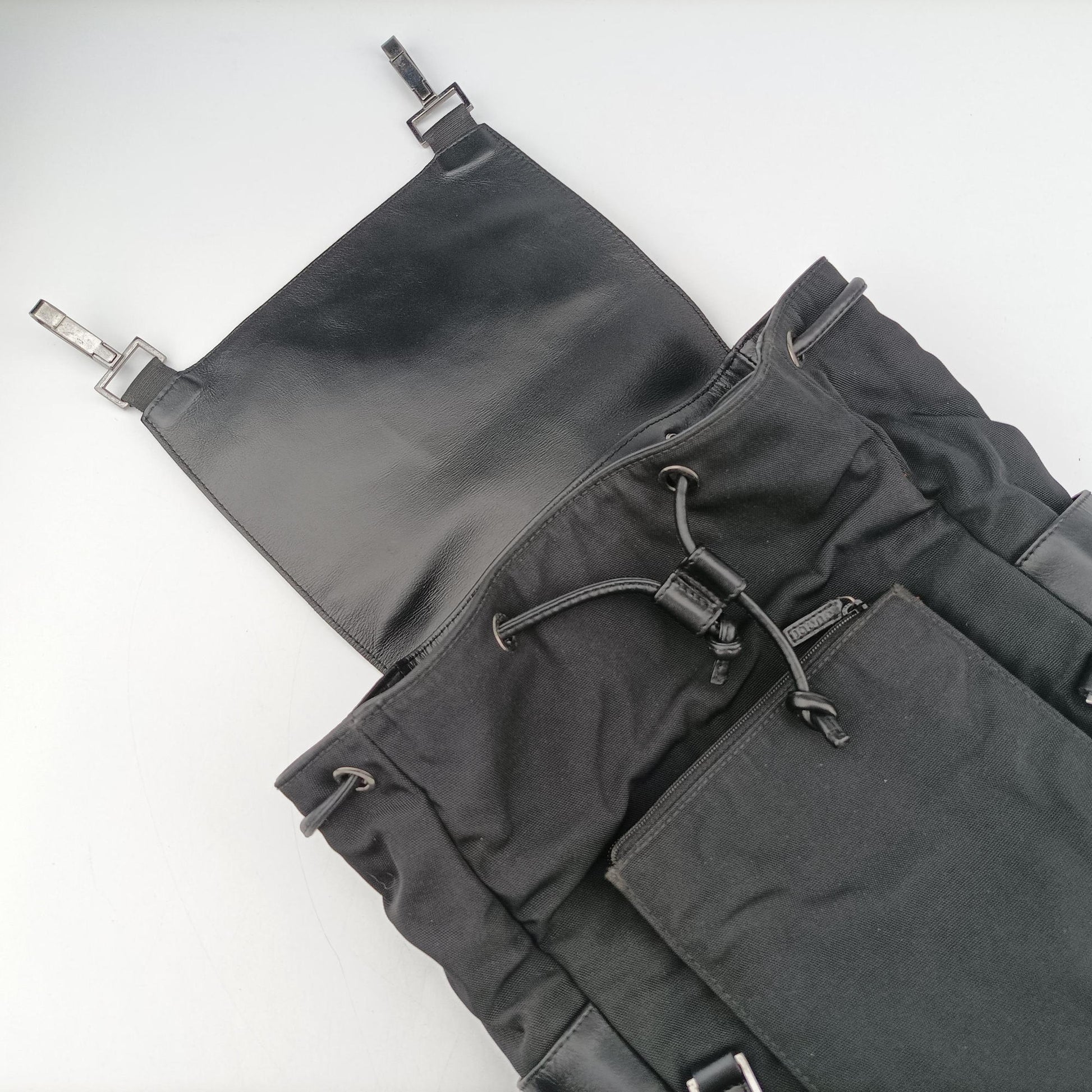 Logo motif Black nylon×leather 003.02 ロゴモチーフ ブラック ナイロン×レザー 003.02 