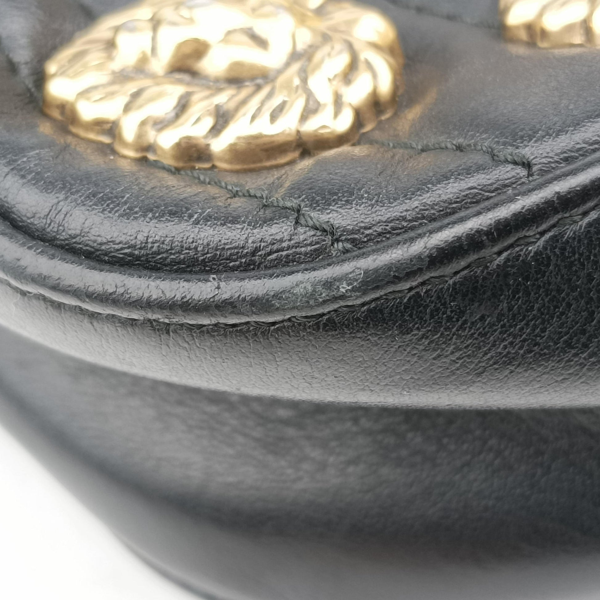 GG Marmont Animalier Black Leather 447632 D022503777GG マーモント アニマリエ ブラック レザー 447632 D022503777