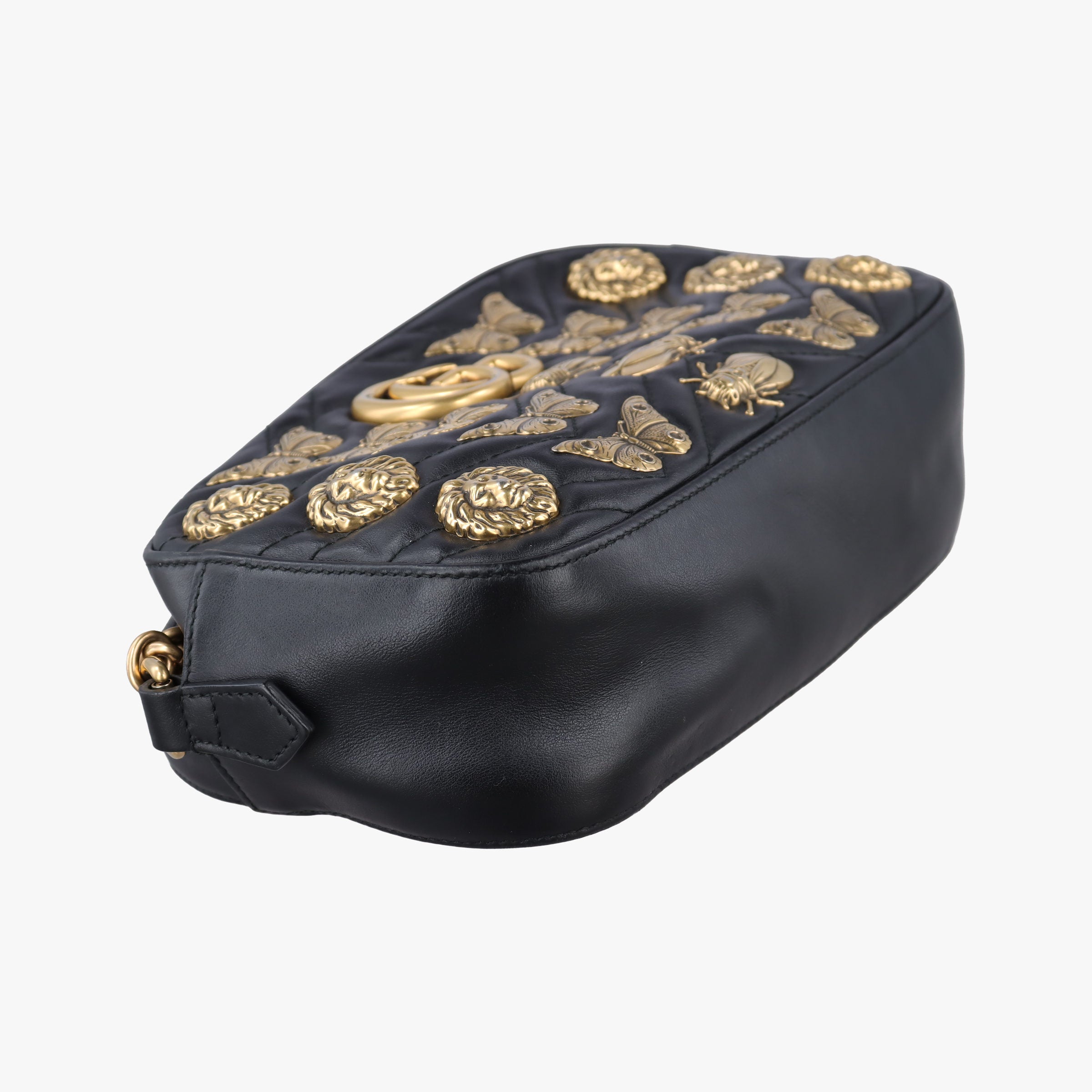 GG Marmont Animalier Black Leather 447632 D022503777GG マーモント アニマリエ ブラック レザー 447632 D022503777
